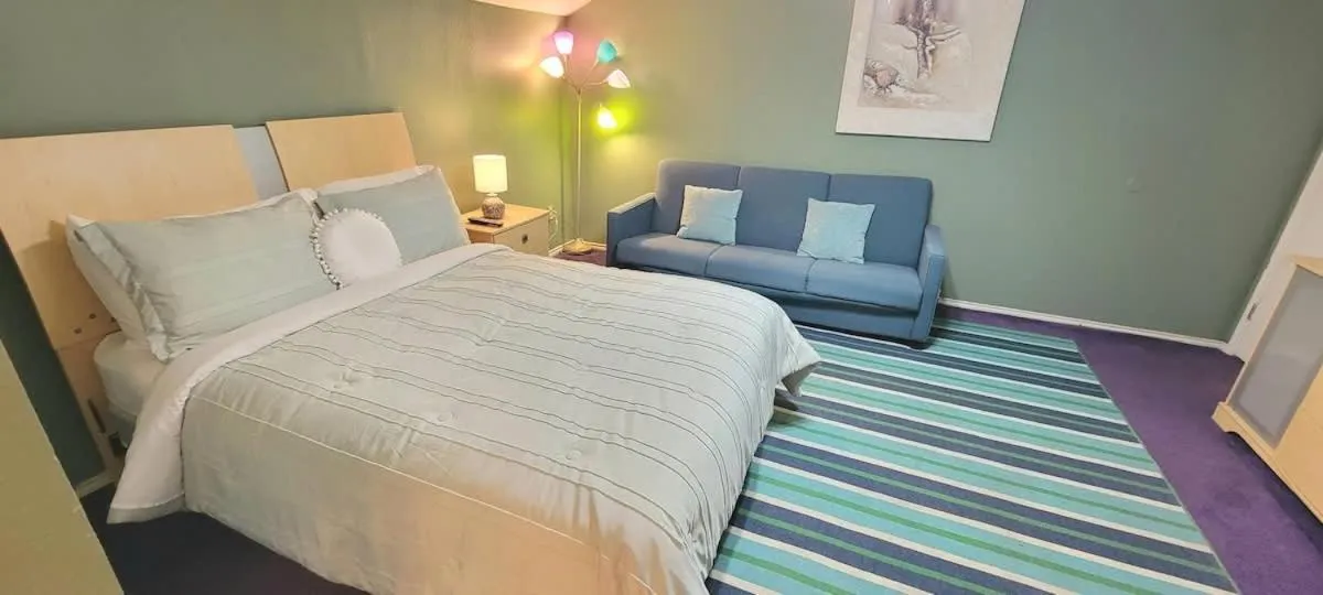 Bed in Sparky's Pool House