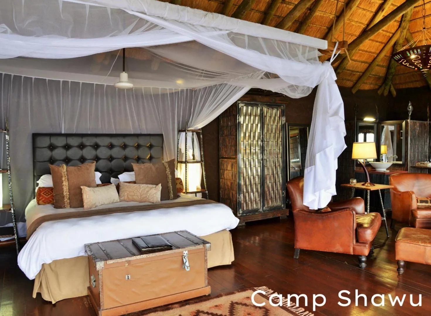 Bed in Shishangeni Lodge In Kruger National Park