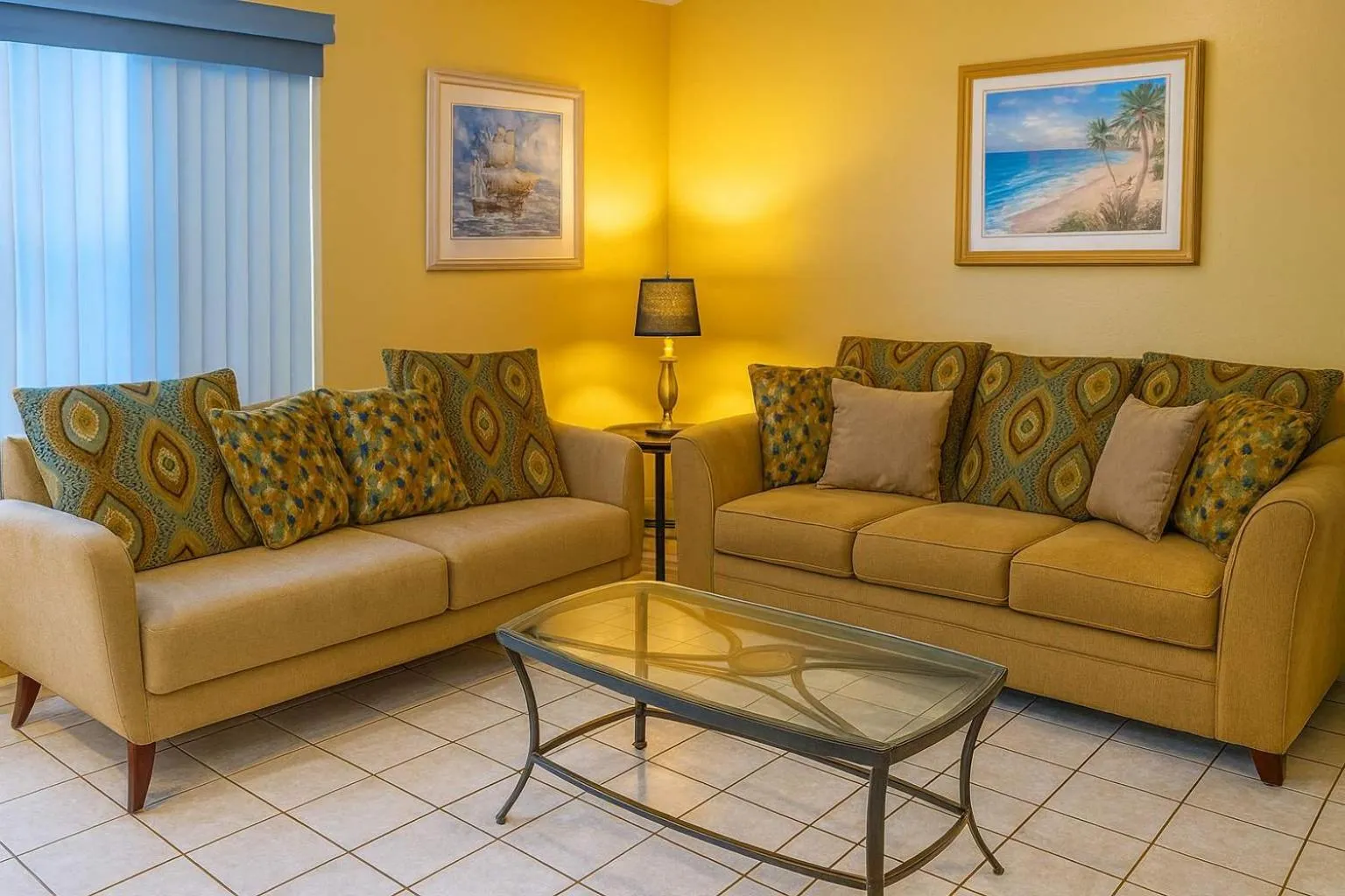 Living room in Blue Siren House