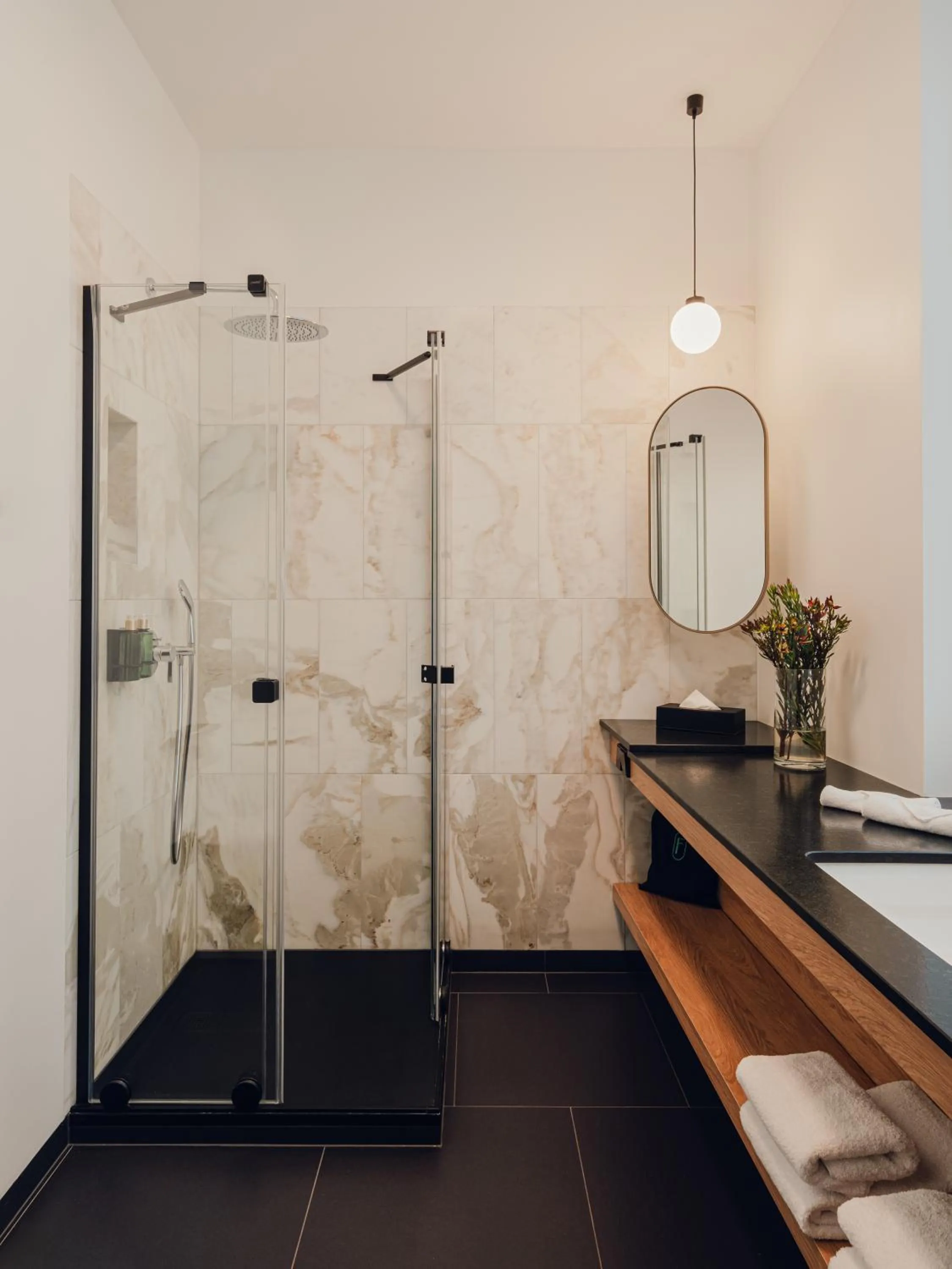 Bathroom in Flaner Hotel, WorldHotels Crafted