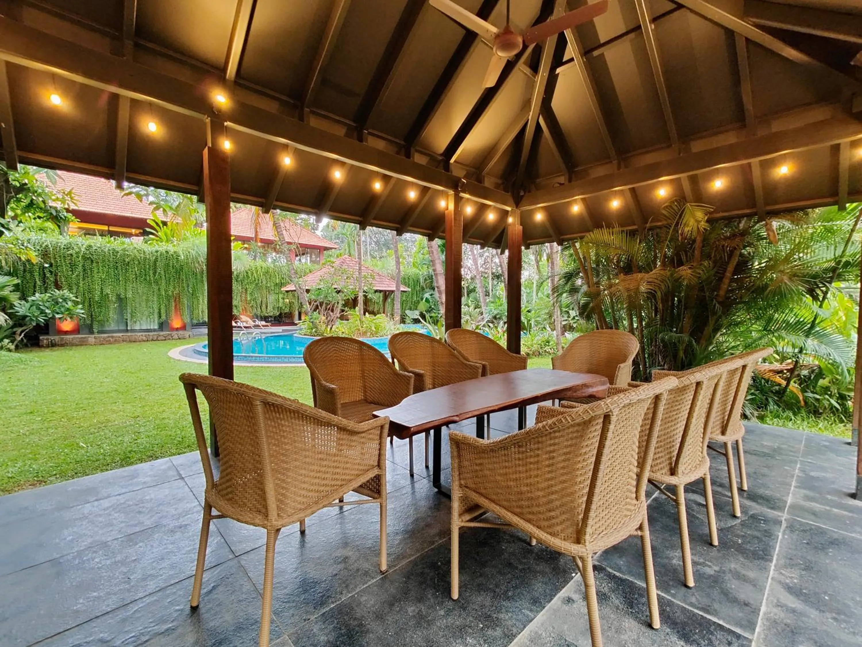 Seating area in SaffronStays Kimaya, Alibaug