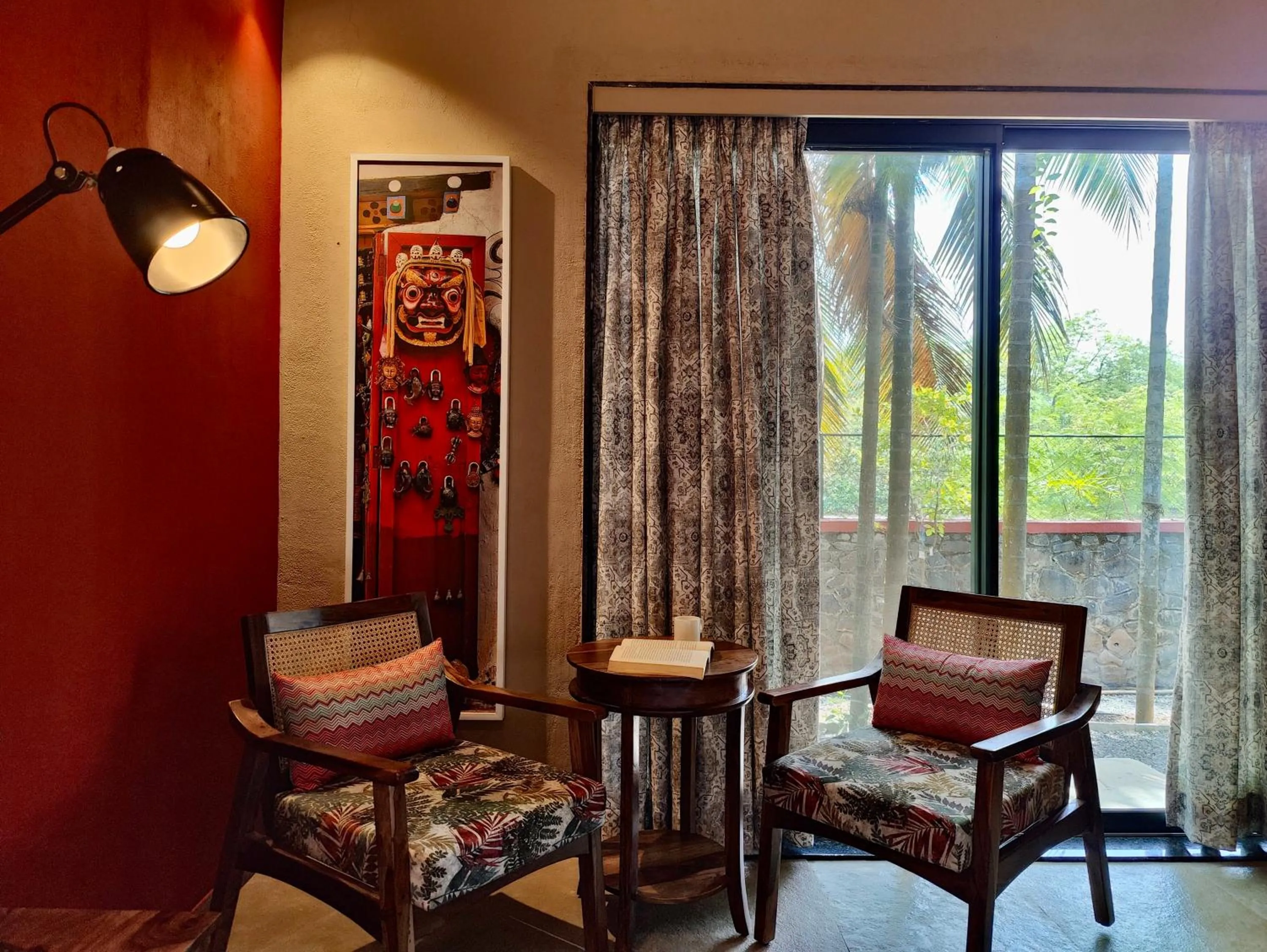 Seating area in SaffronStays Kimaya, Alibaug