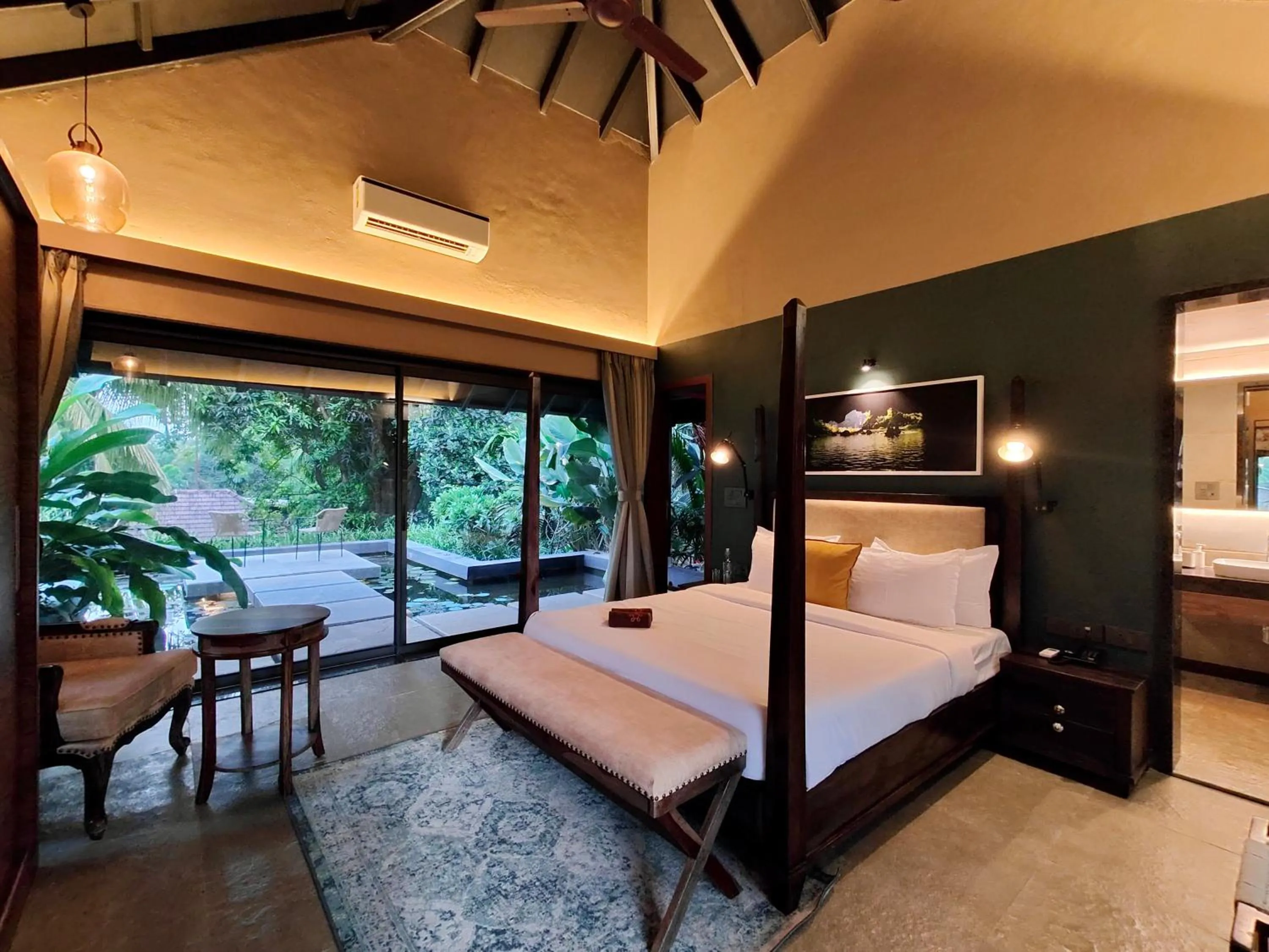Bed in SaffronStays Kimaya, Alibaug