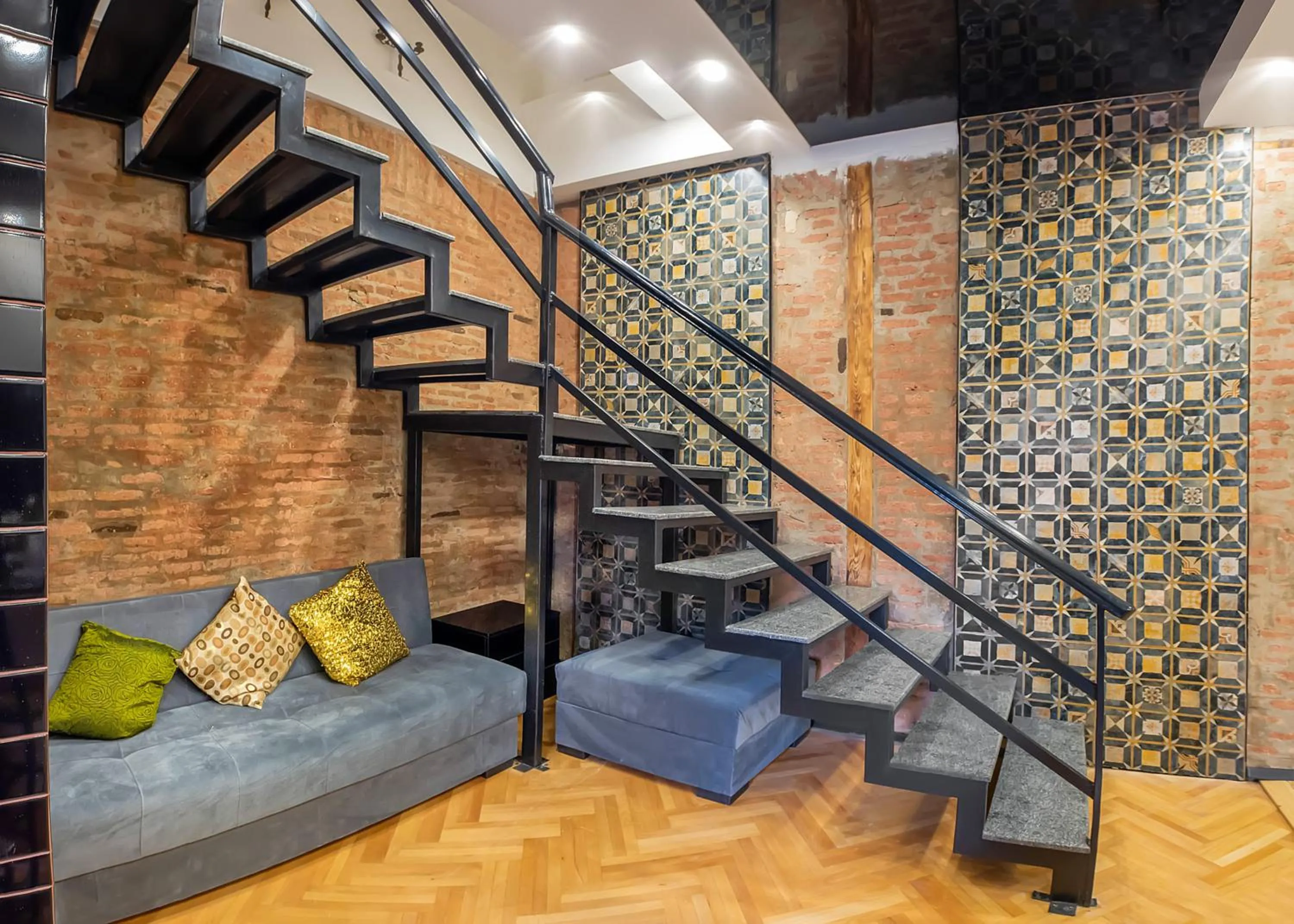 Seating area in HB apartments Aghmashenebeli