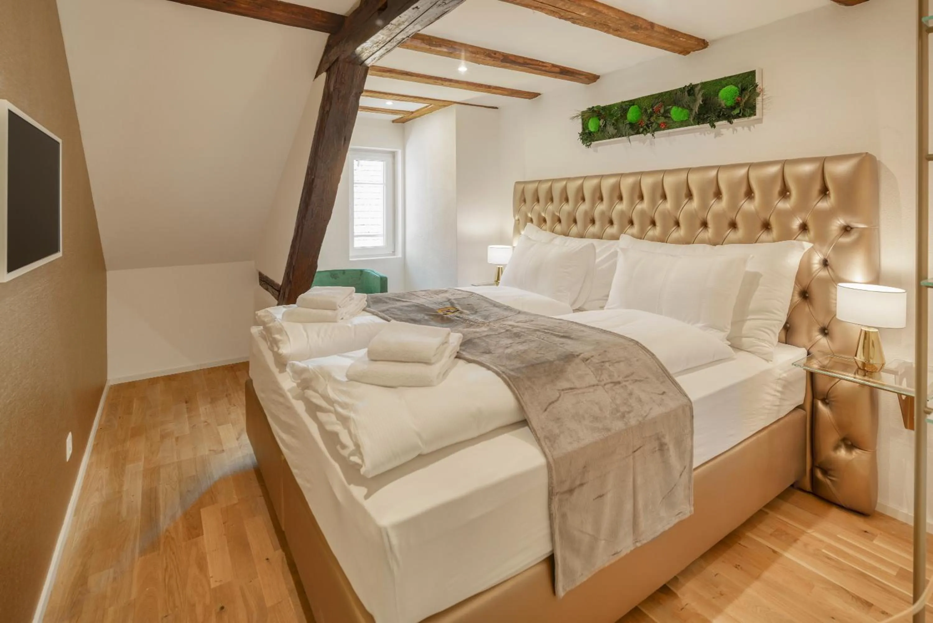 Bed in VISIMO Apartments Steigerstrasse St Gallen - Modern Living near OLMA & Hospital