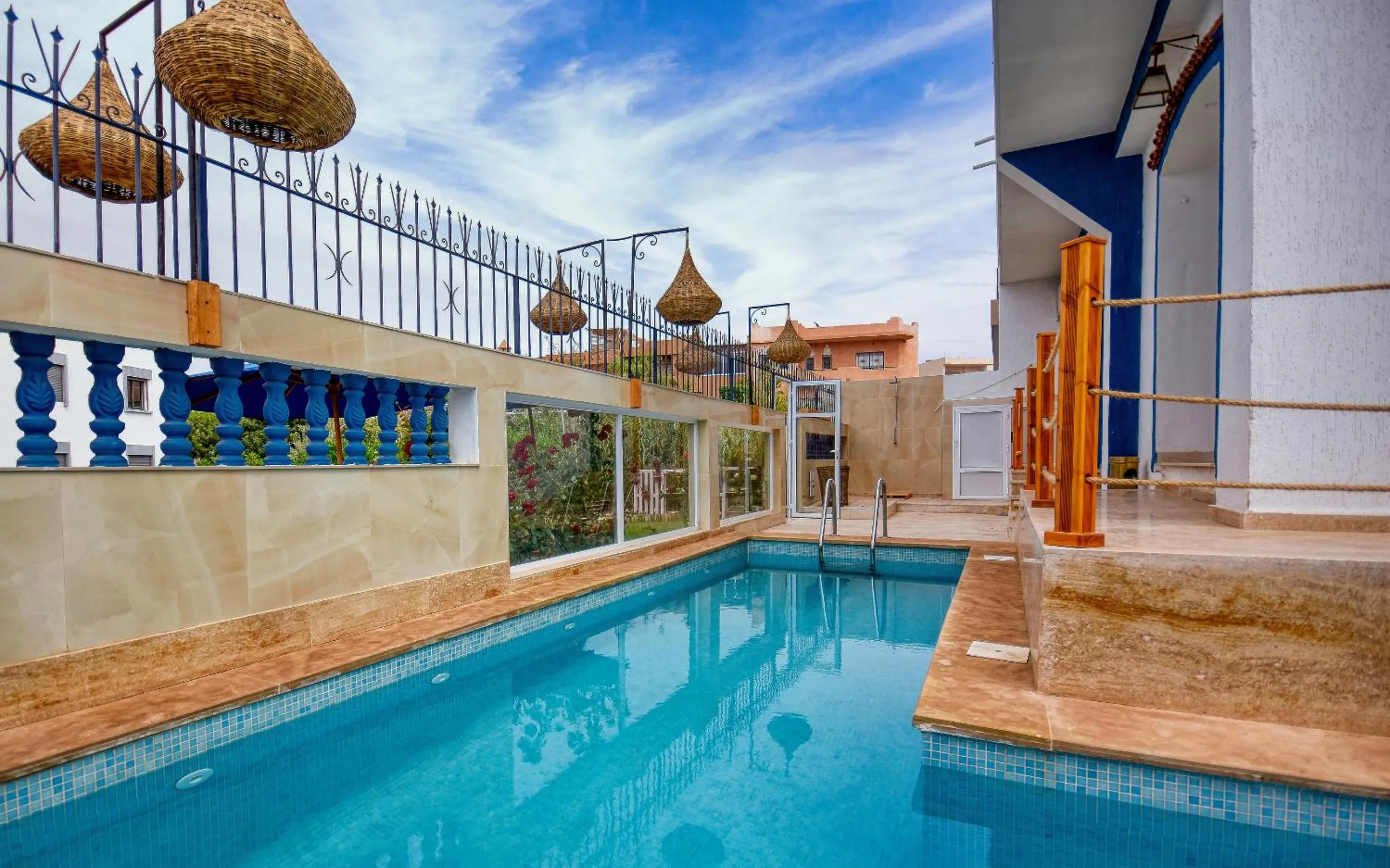 Pool view in BLUE WAVE LODGE
