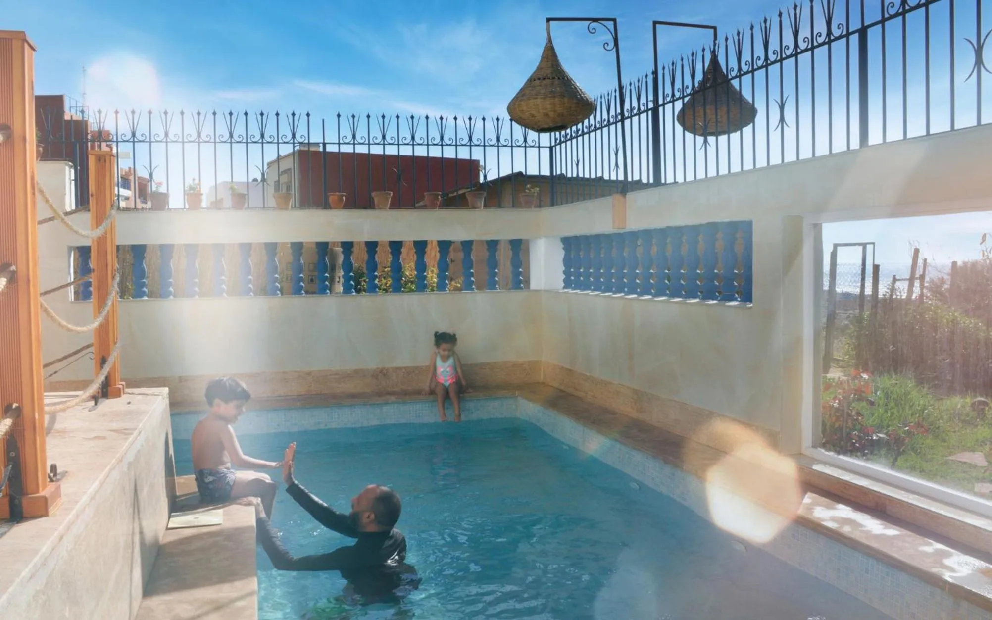 Pool view in BLUE WAVE LODGE