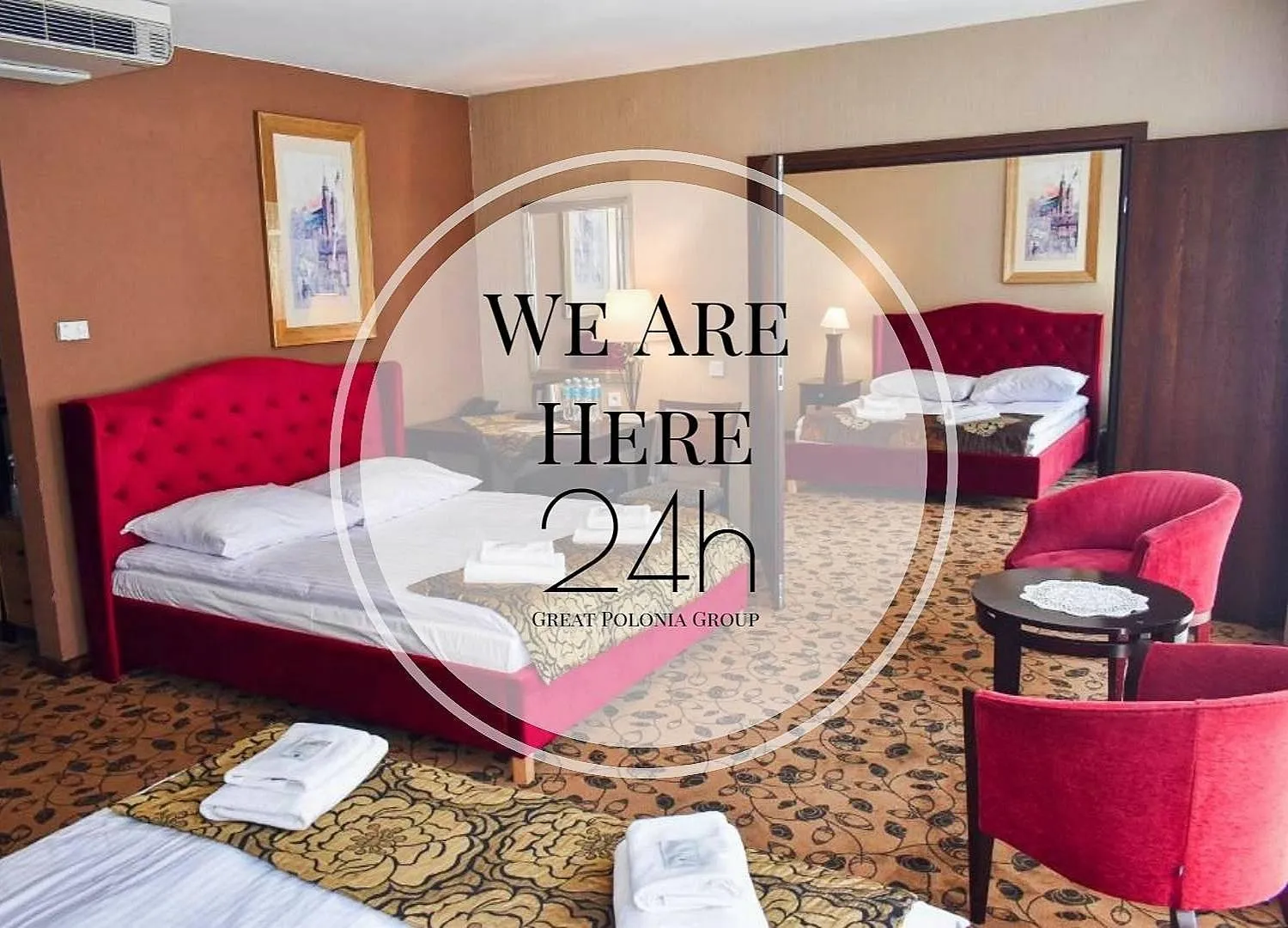 Text overlay, Bed in Great Polonia Kraków Kazimierz