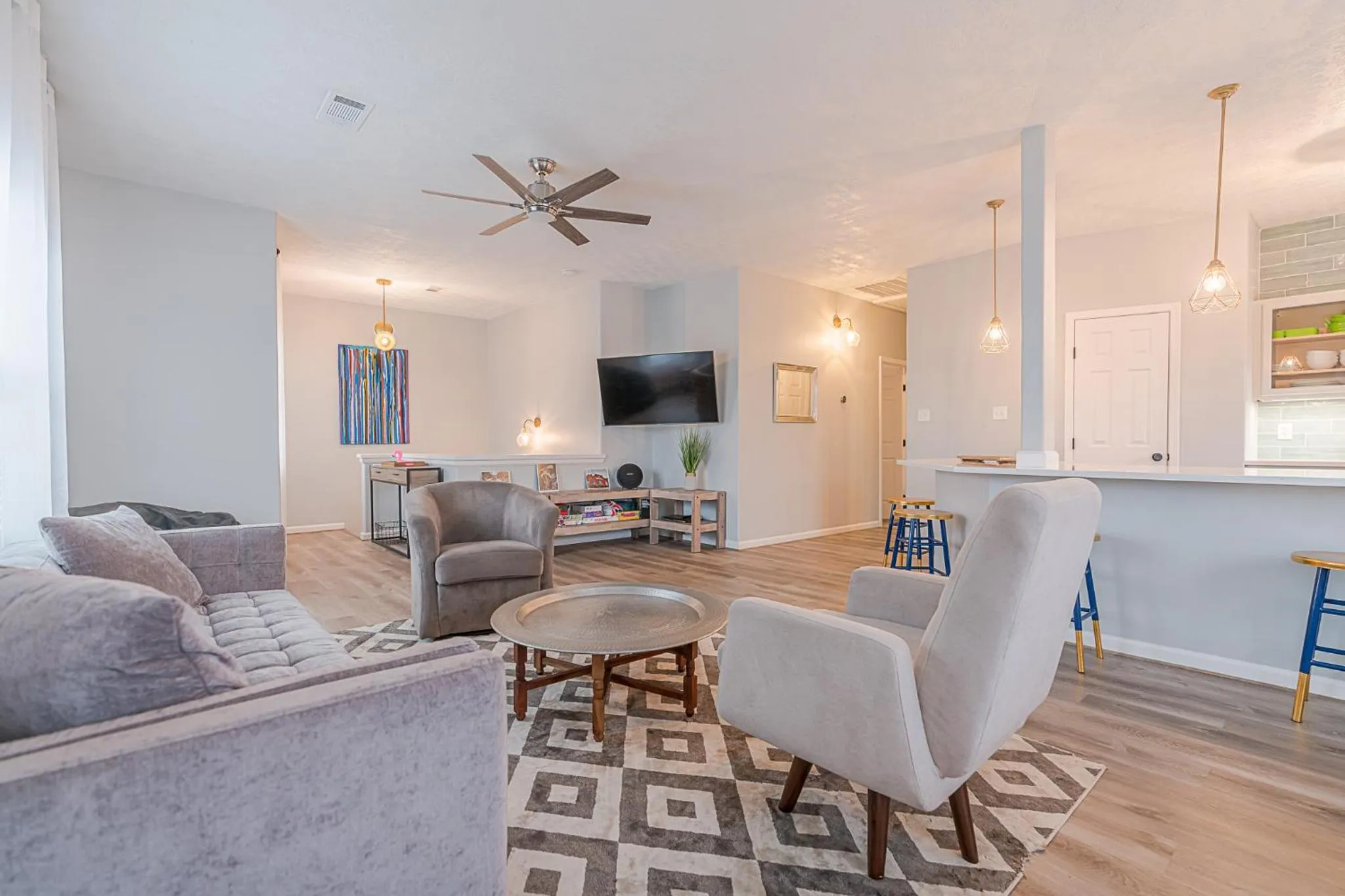 Living room in The Blue Flamingo