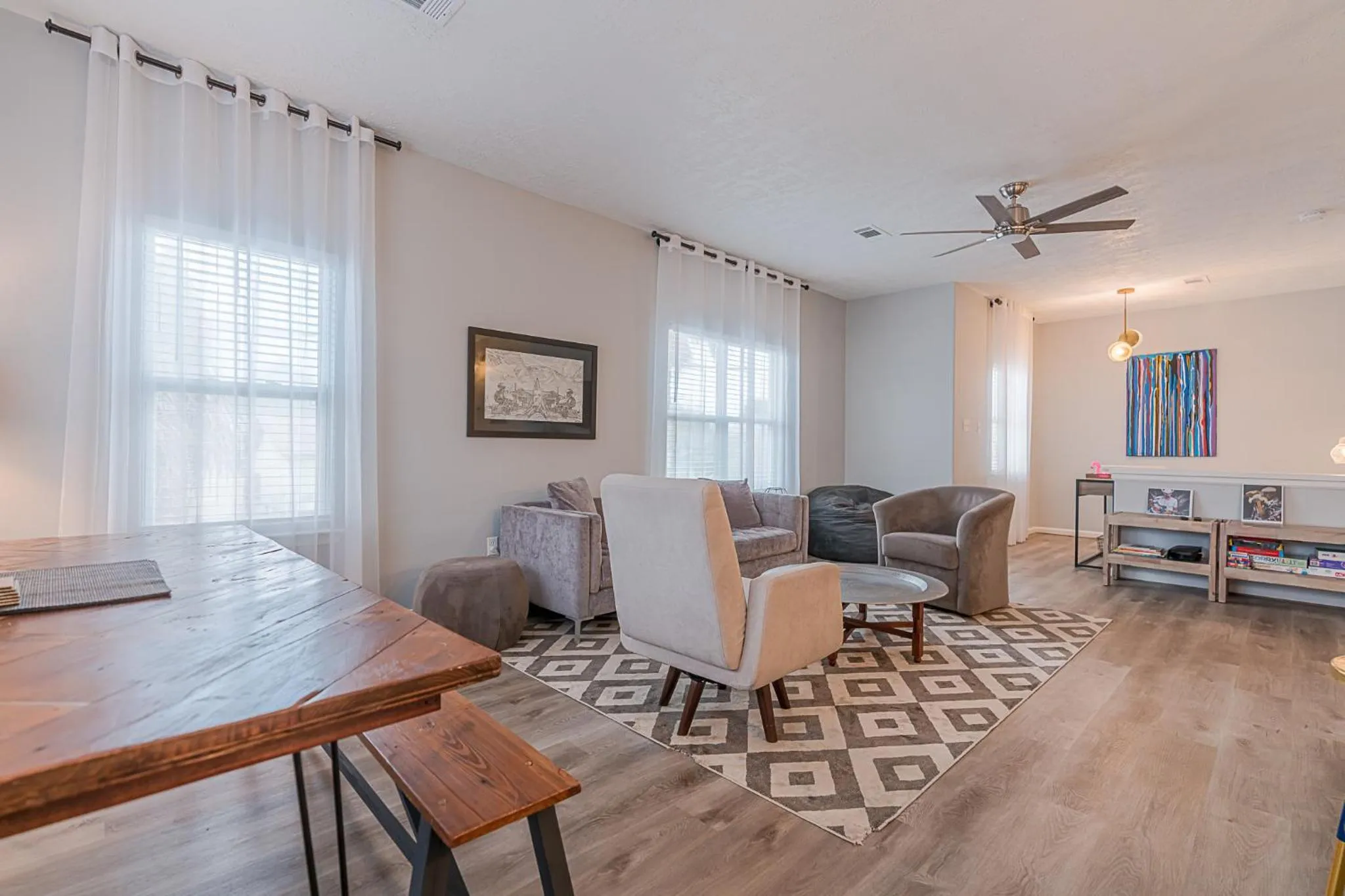 Living room in The Blue Flamingo