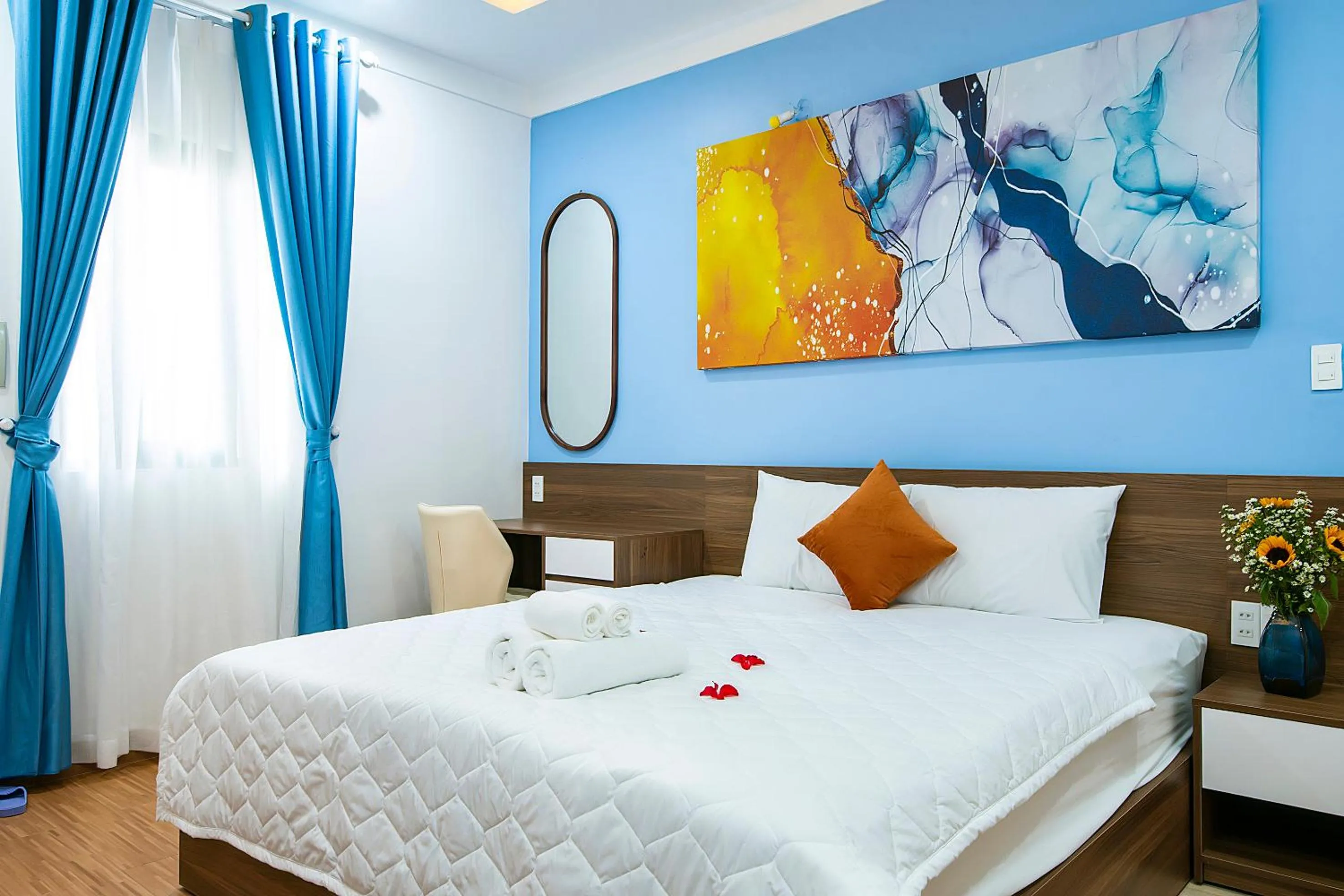 Photo of the whole room, Bed in Valentino Homestay Hue