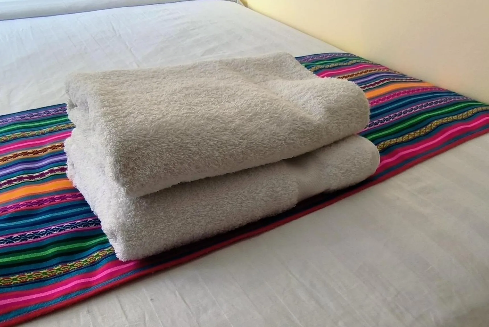 towels, Bed in Eco Inn