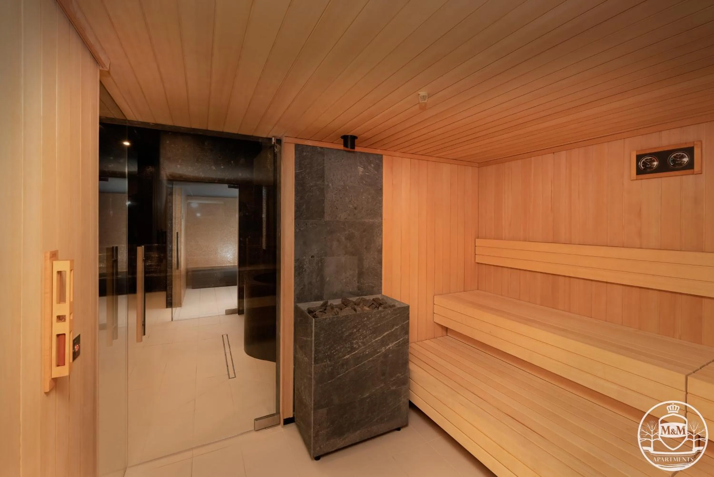 Sauna in Polanki Aqua - Aquapark, Free Parking, Apartments M&M Kołobrzeg