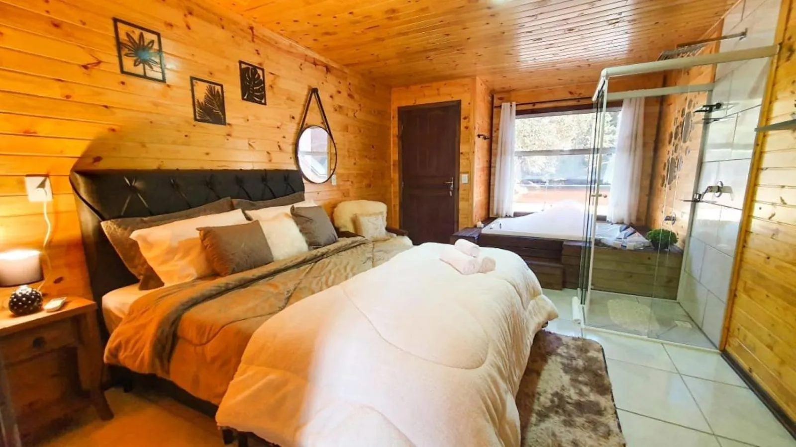 View (from property/room), Bed in Cabana Brisa Serrana - Urubici-SC