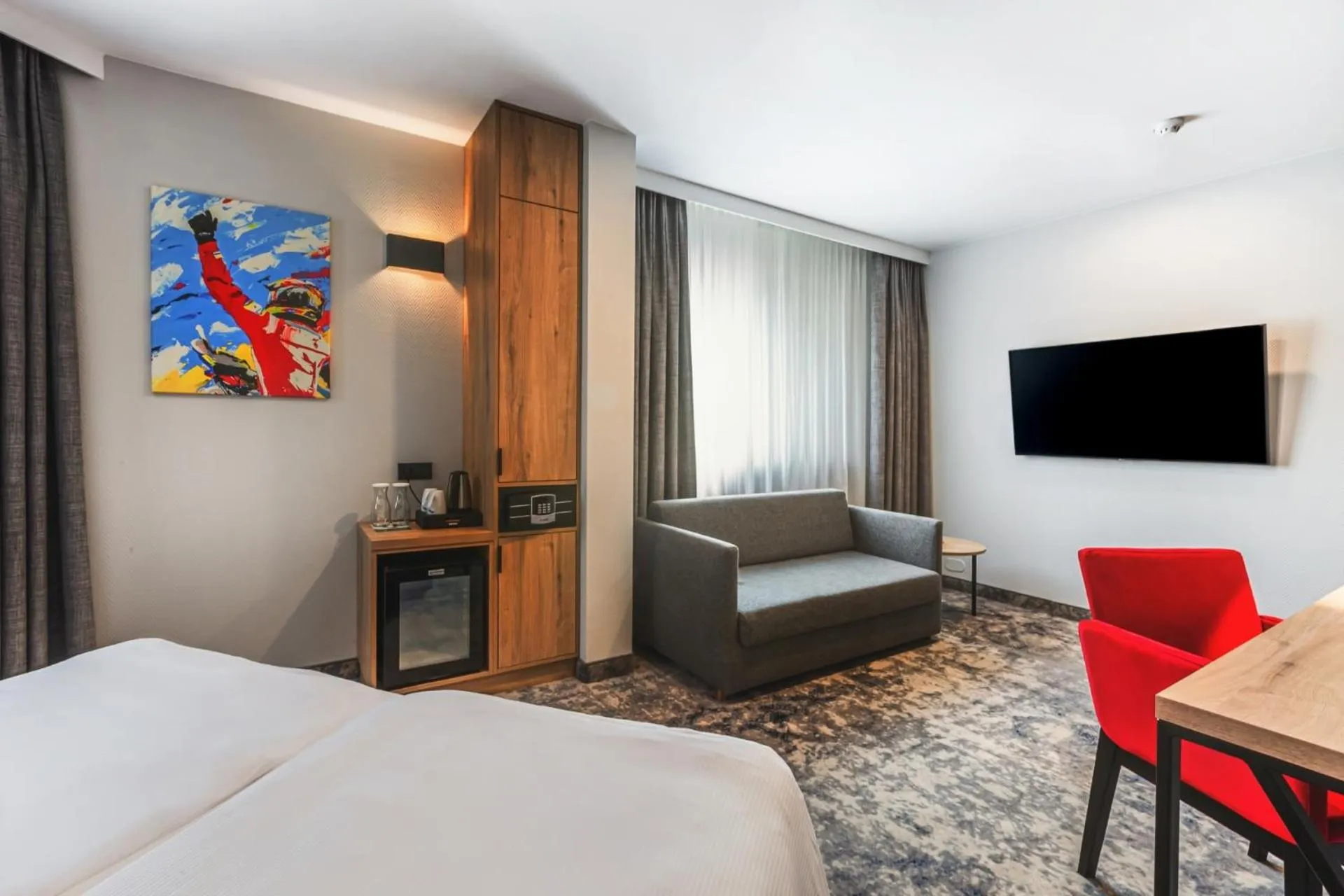 Seating area, Bed in Qubus Hotel Gorzów Wielkopolski