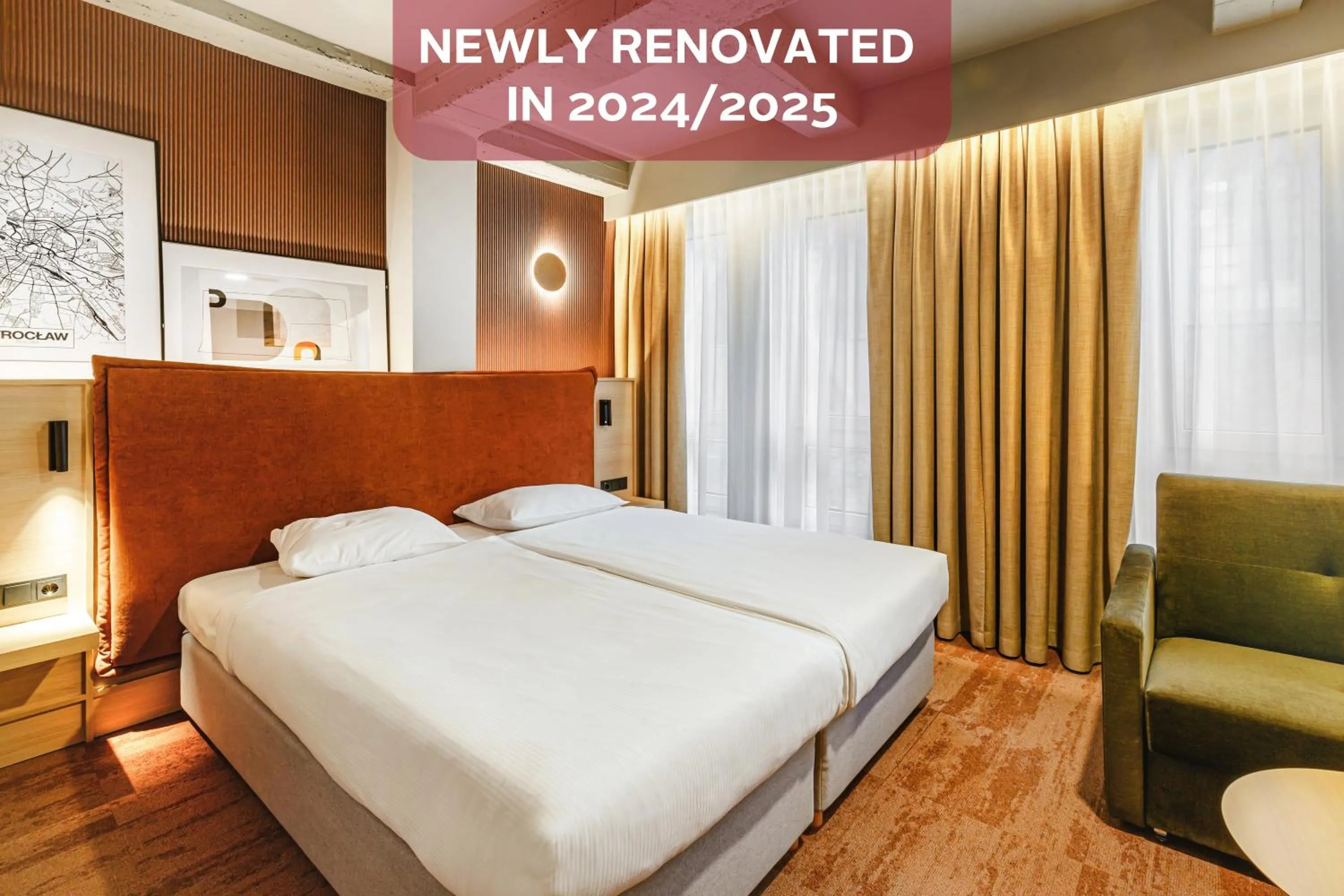 Bed in Qubus Hotel Wrocław