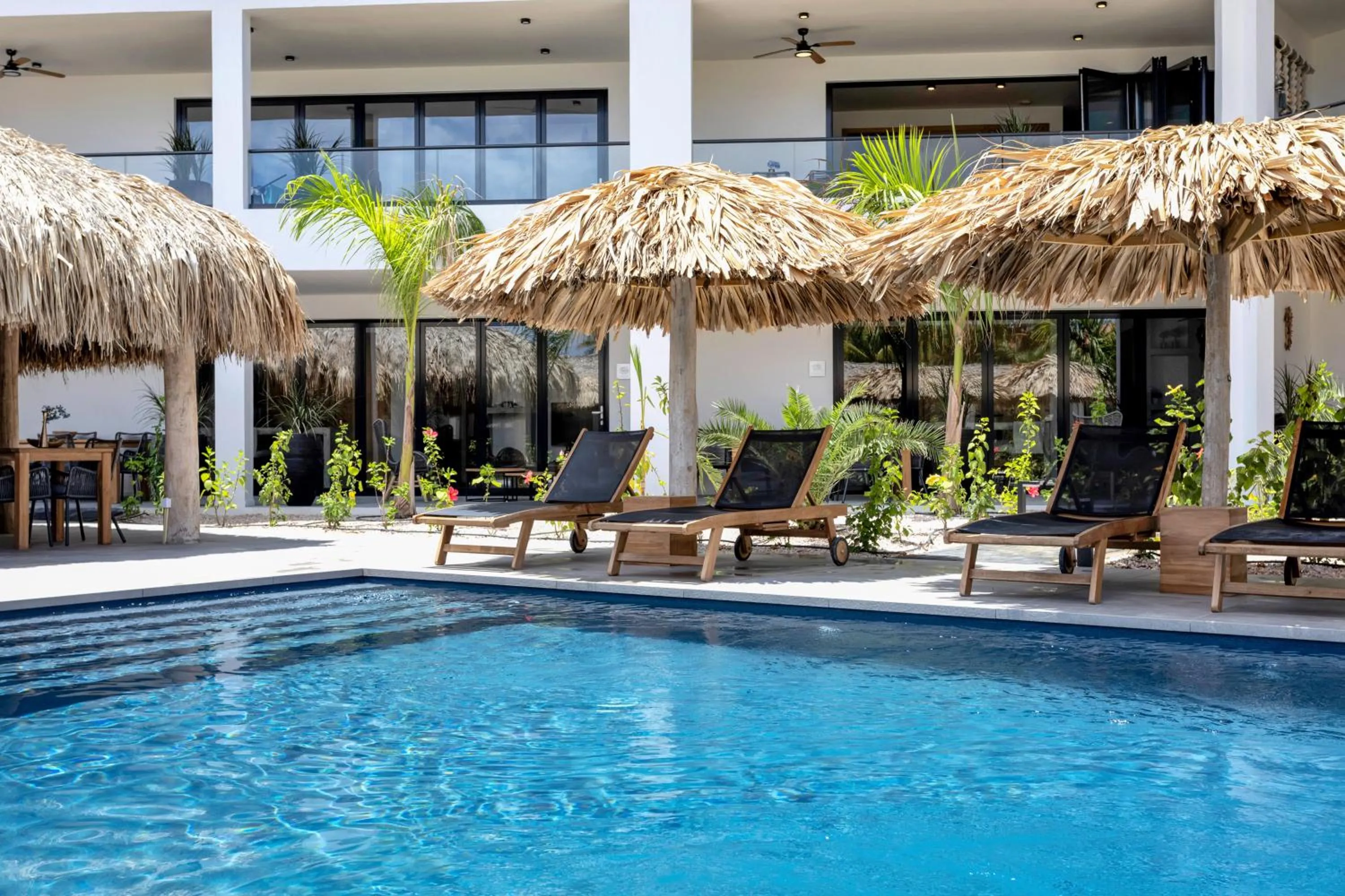 Pool view in Belnem House Bonaire