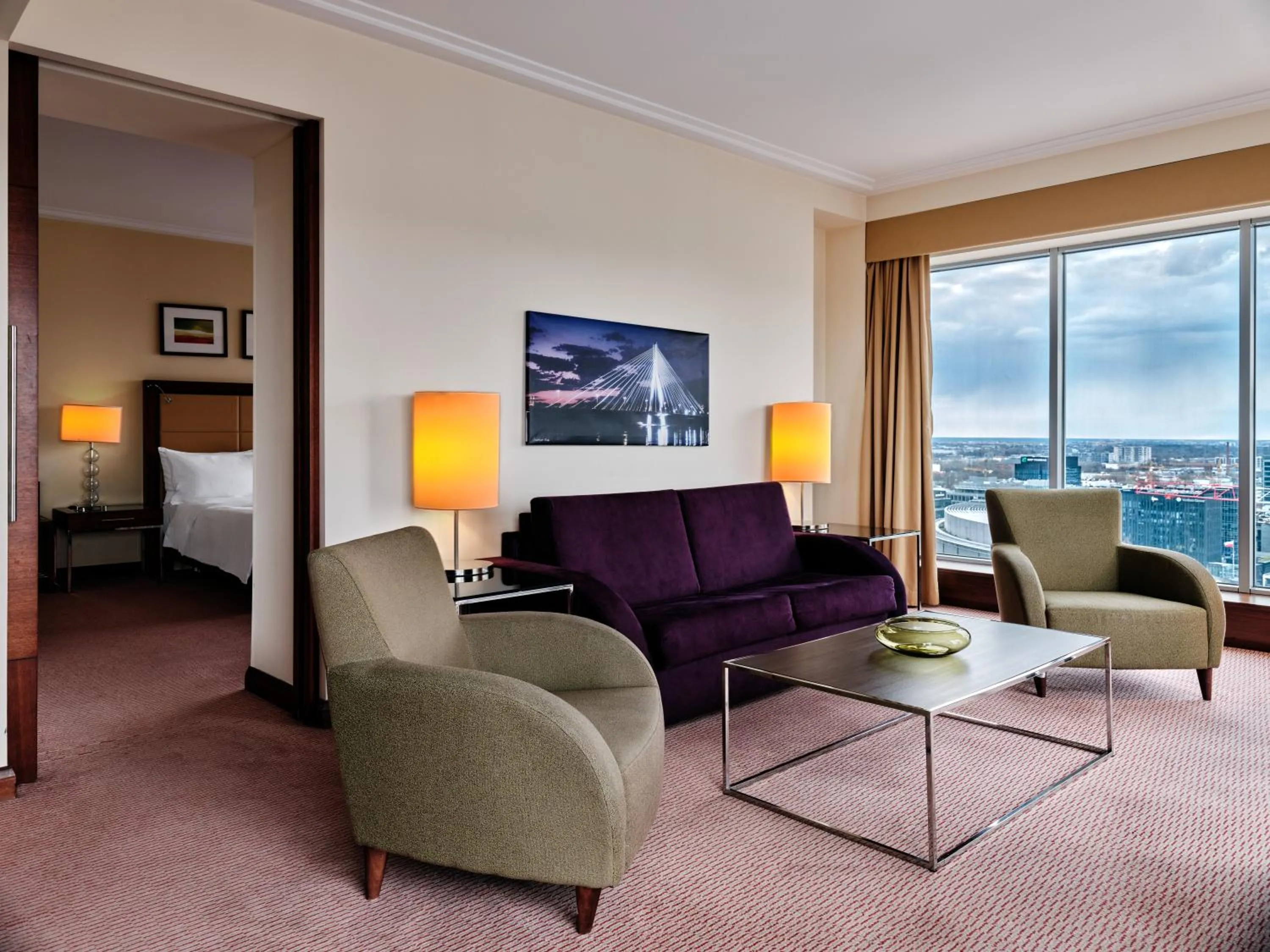 Bed in Hilton Warsaw City Hotel