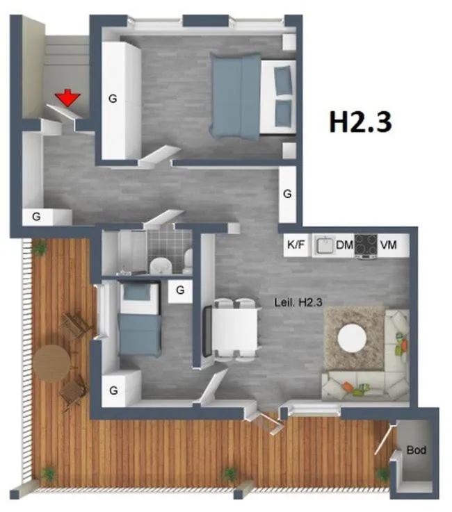 Floor plan in Haugetuft Apartments