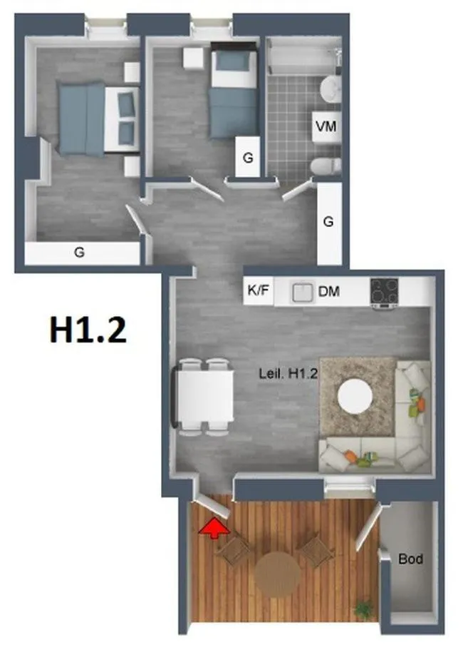 Floor plan in Haugetuft Apartments