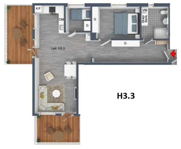 Floor plan in Haugetuft Apartments