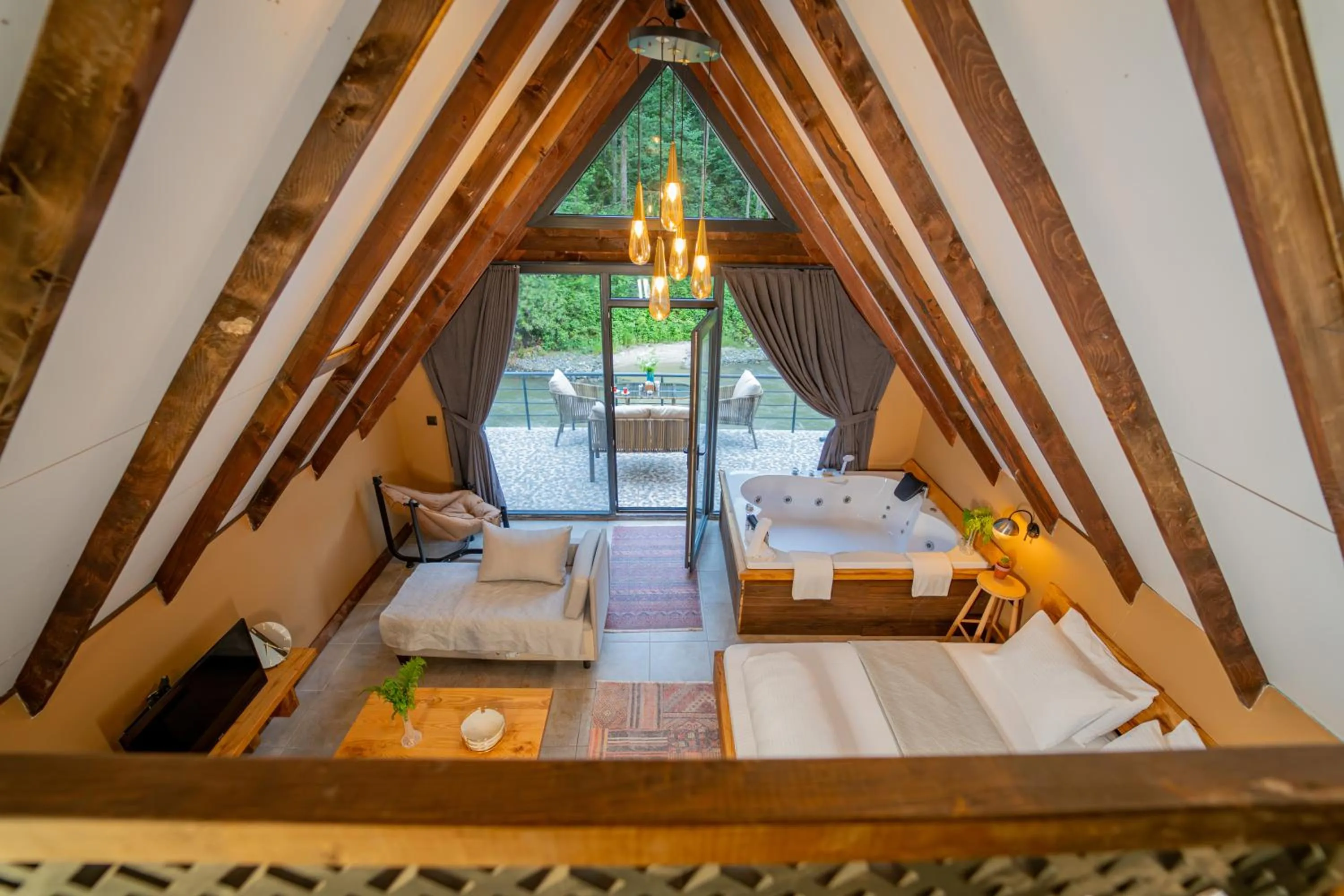 Bed in Danzi camping tiny house