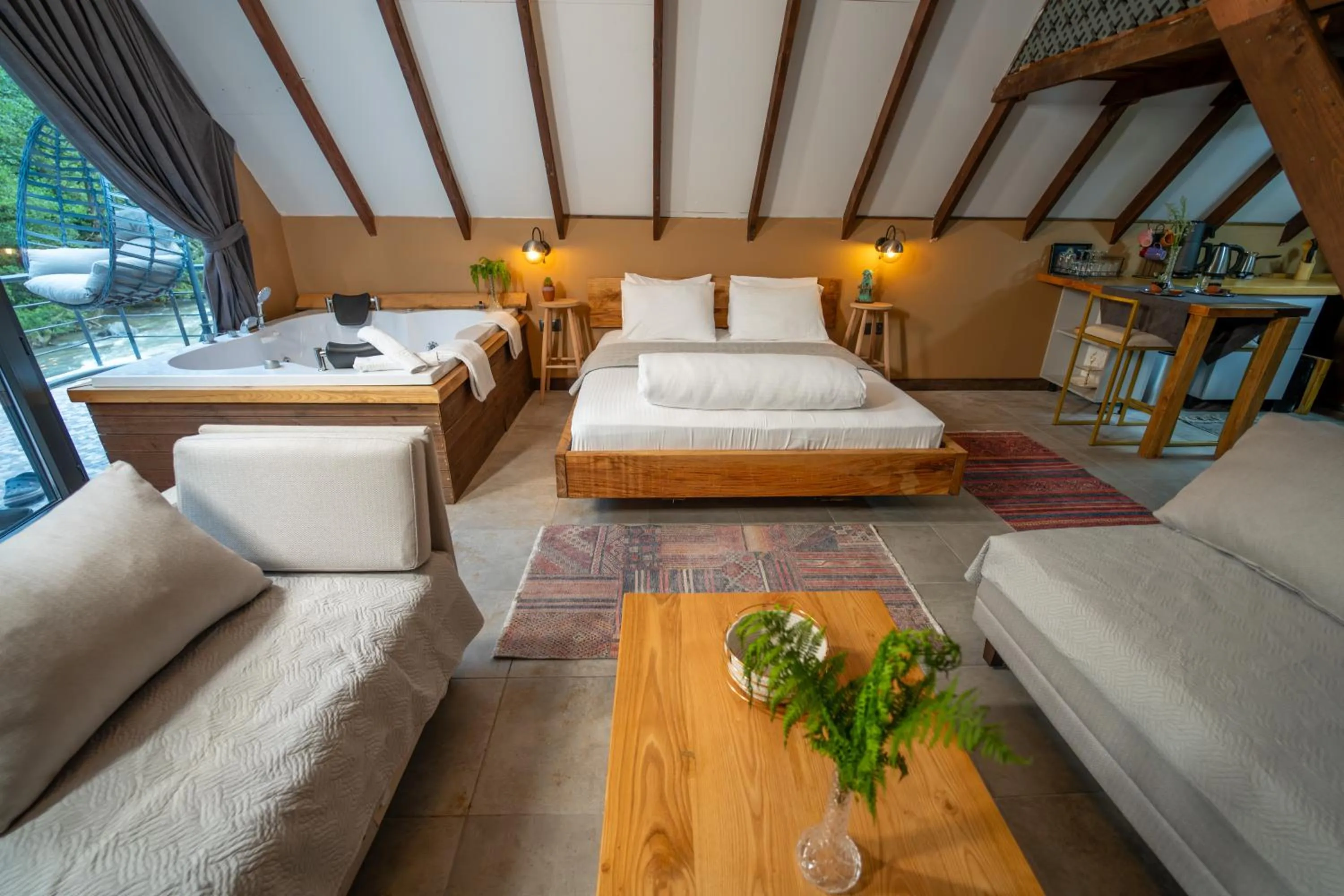 Bed in Danzi camping tiny house