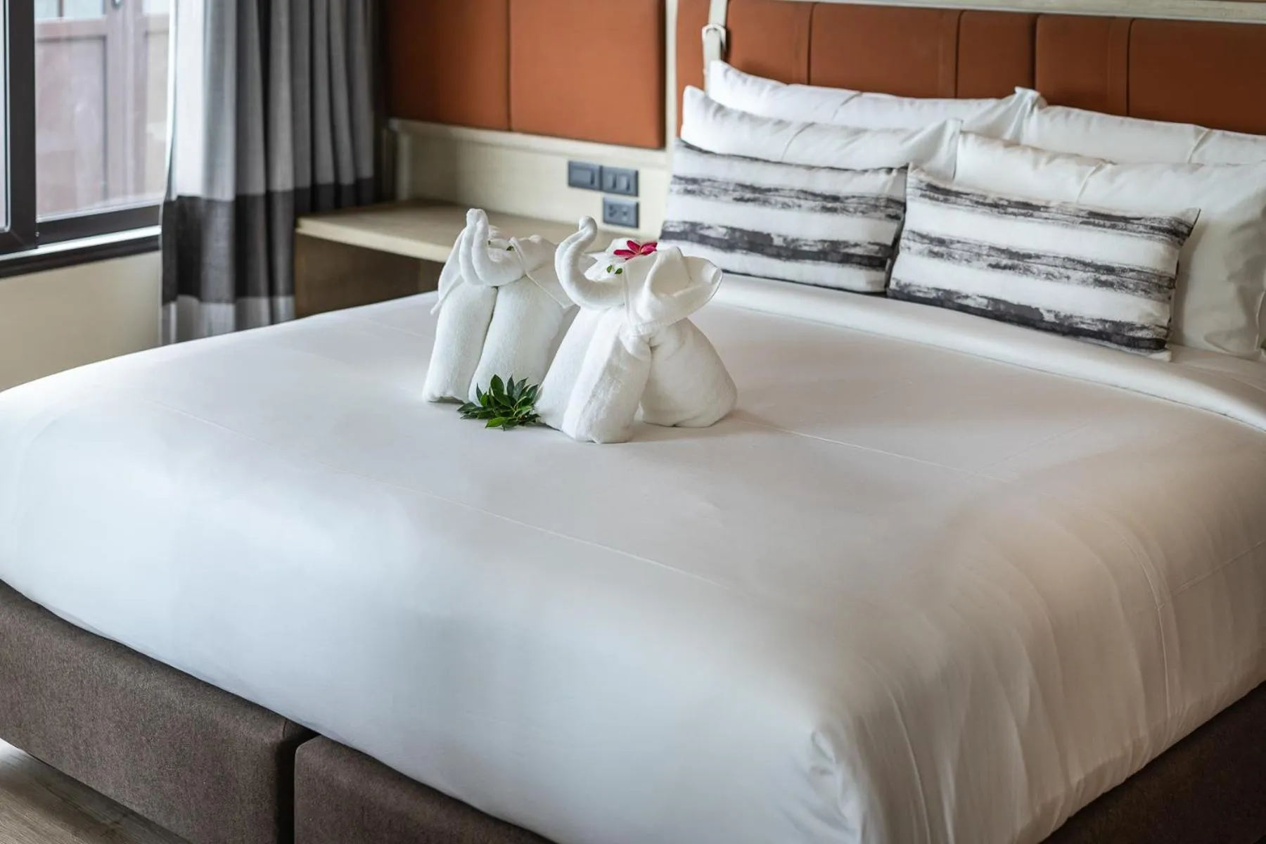 Bed in Thai Fight Hotel