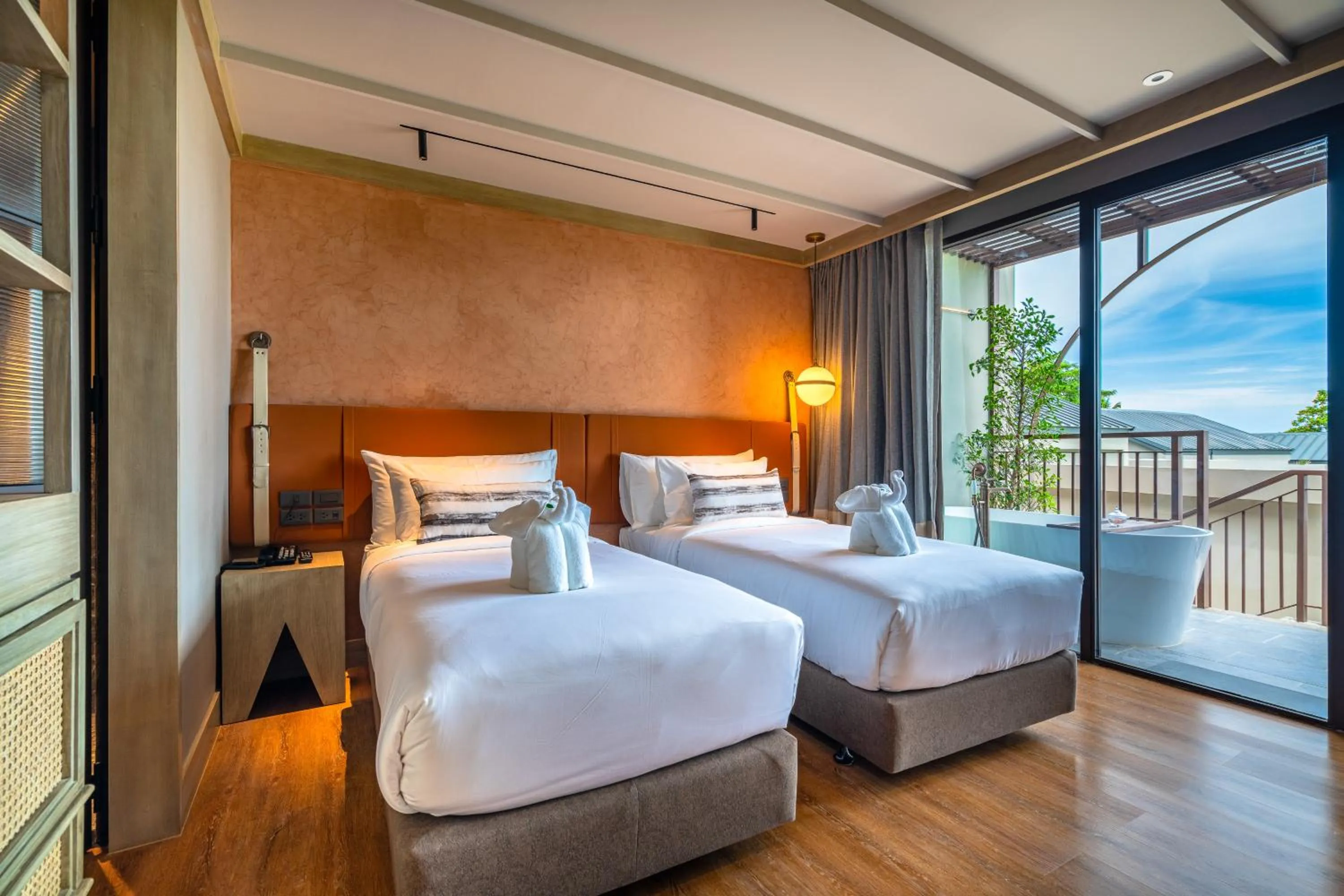 Bed in Thai Fight Hotel