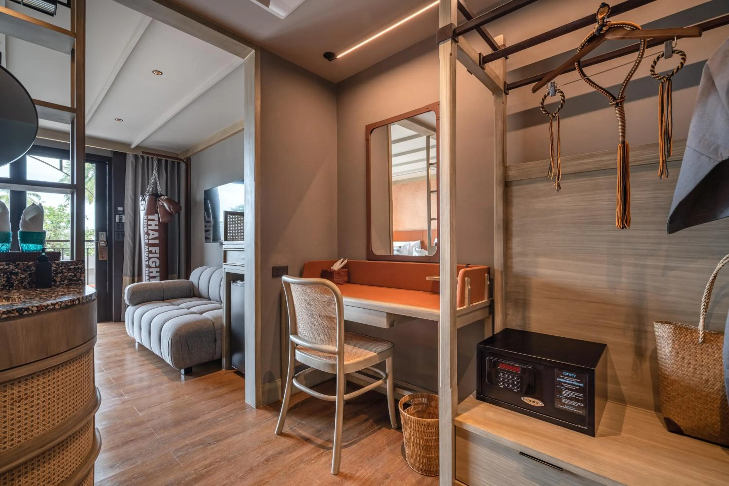 Seating area, Bed in Thai Fight Hotel