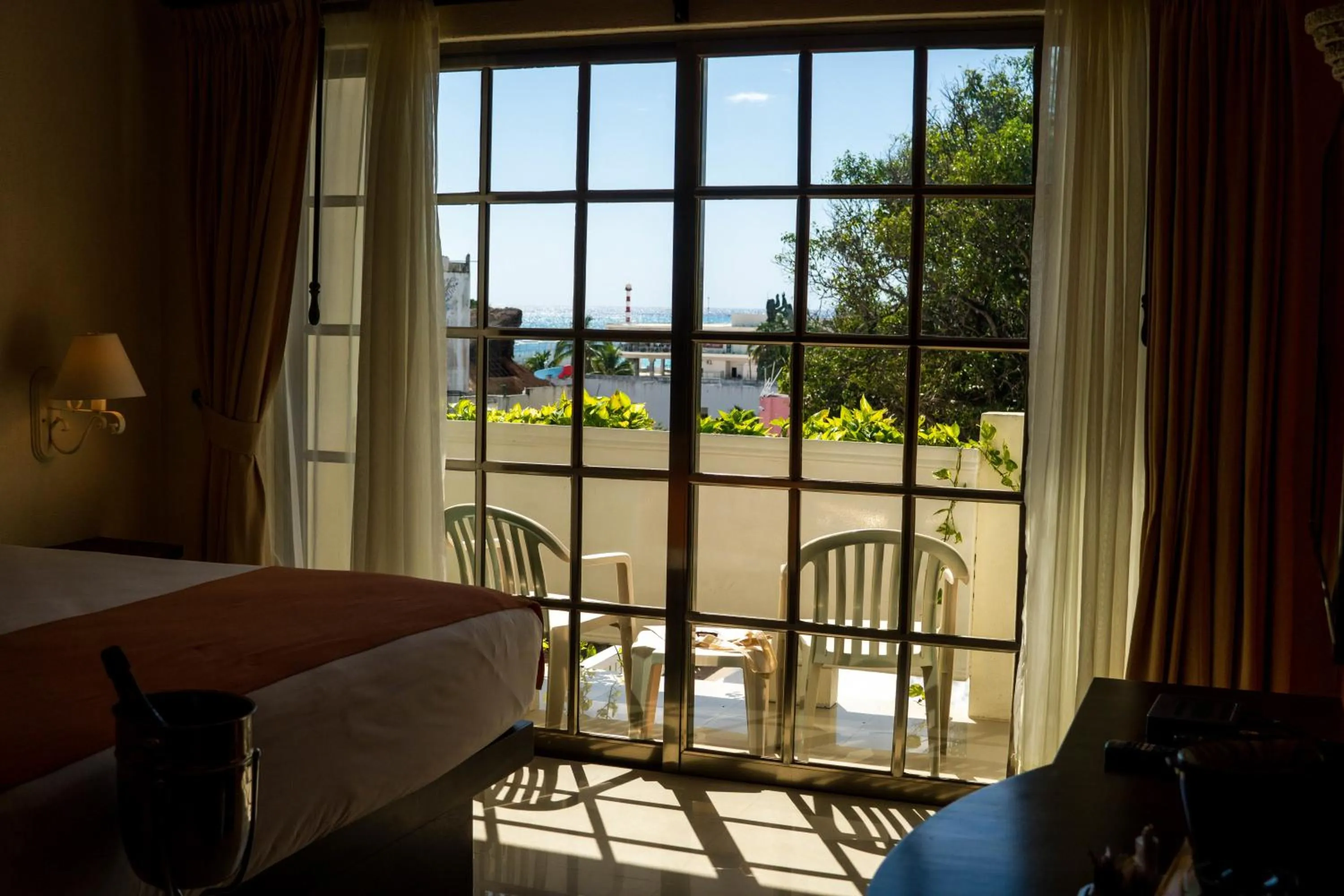 Balcony/Terrace, Bed in Posada Sian Kaan Playa del Carmen - Wellness Oriented Hotel