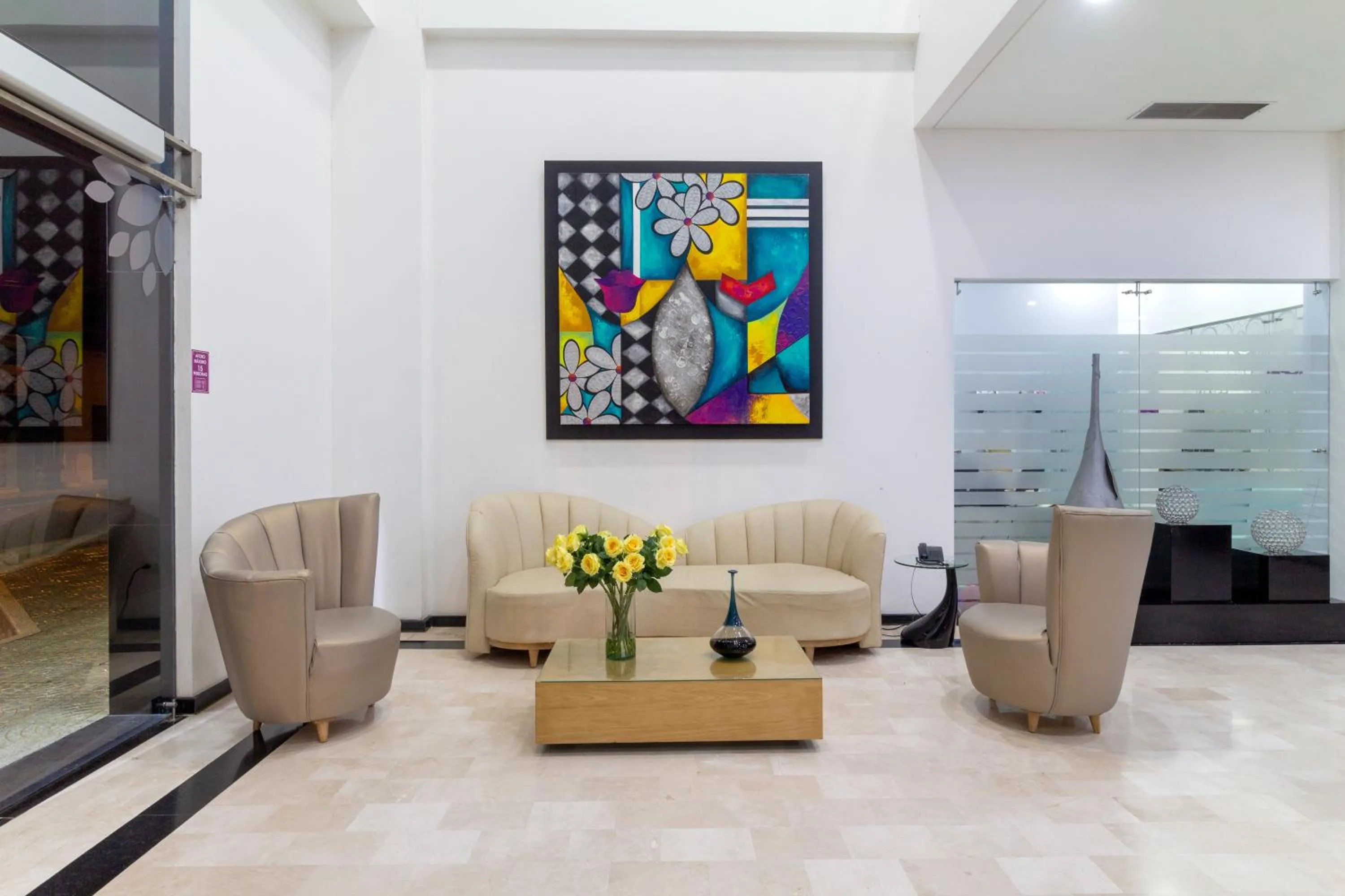 Seating area in Hotel Baroca