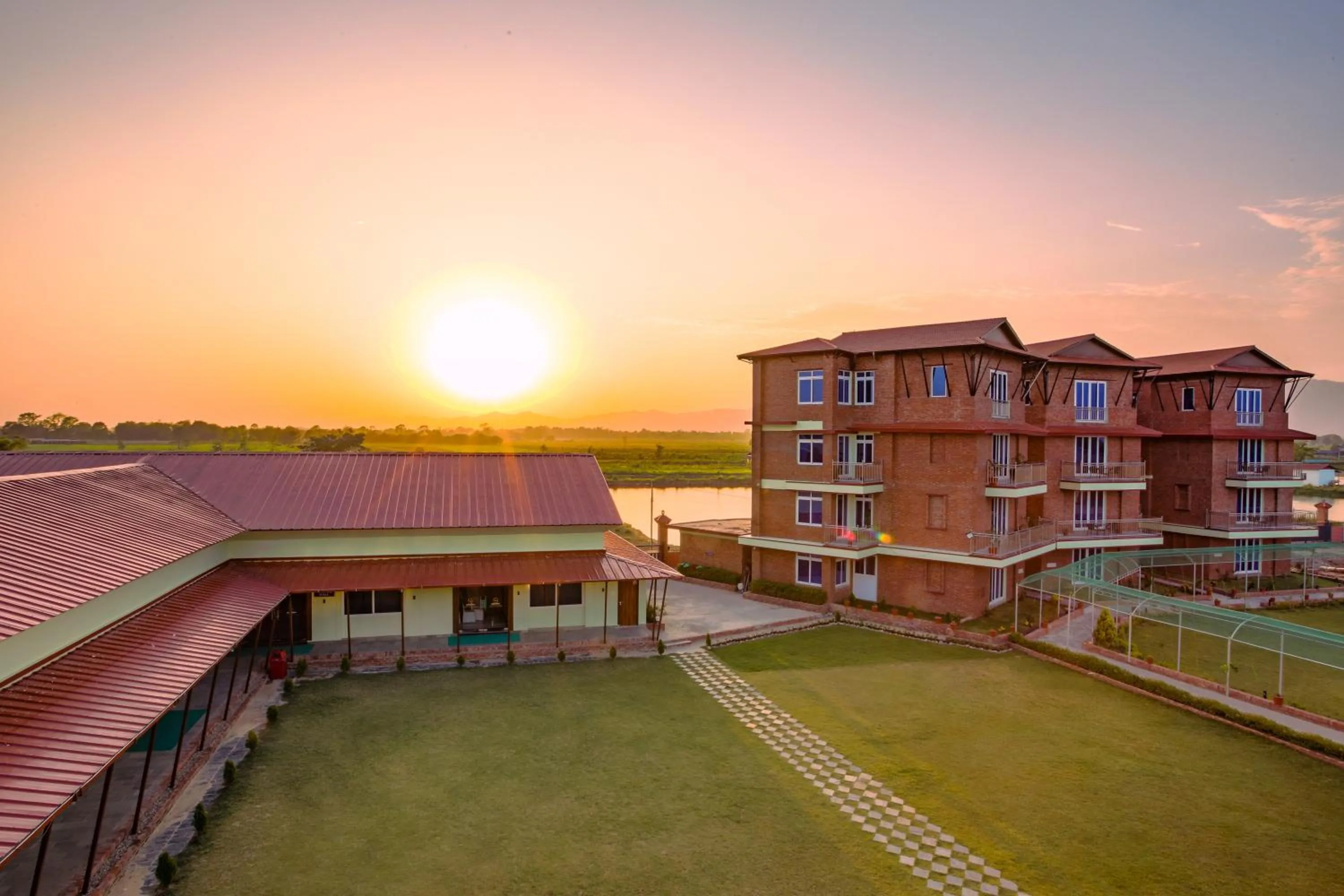 Sunset in Lumbini Green Resort
