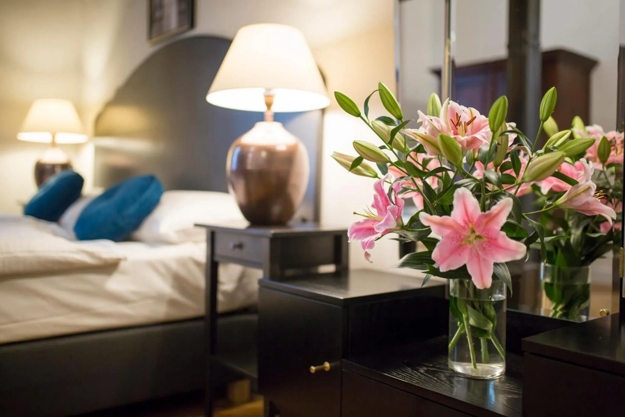 Decorative detail, Bed in Antique Apartments Plac Szczepański