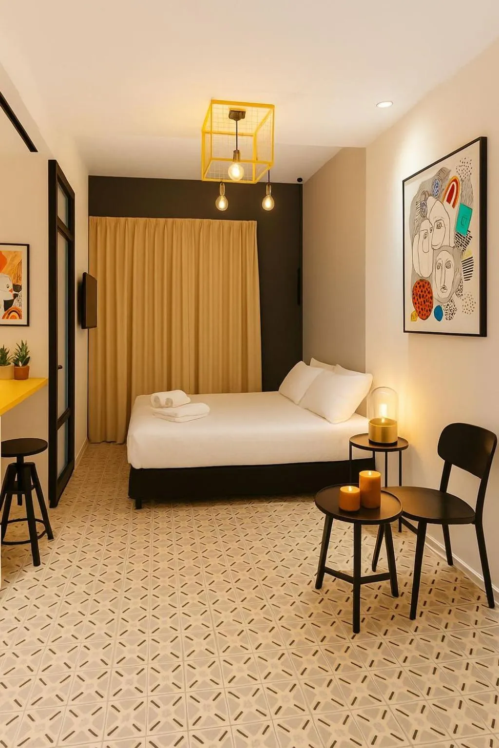 Bed in Levinski Market Hotel