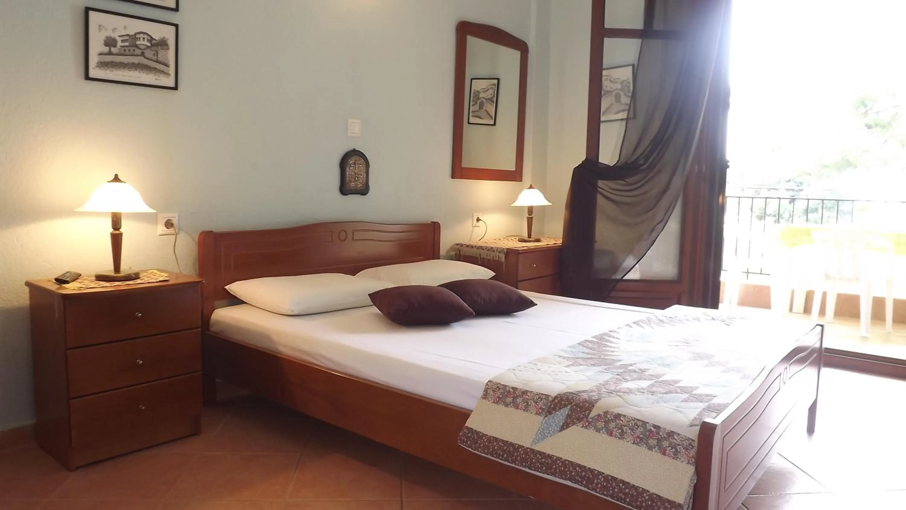 Bed in Pefka Studios & Apartments