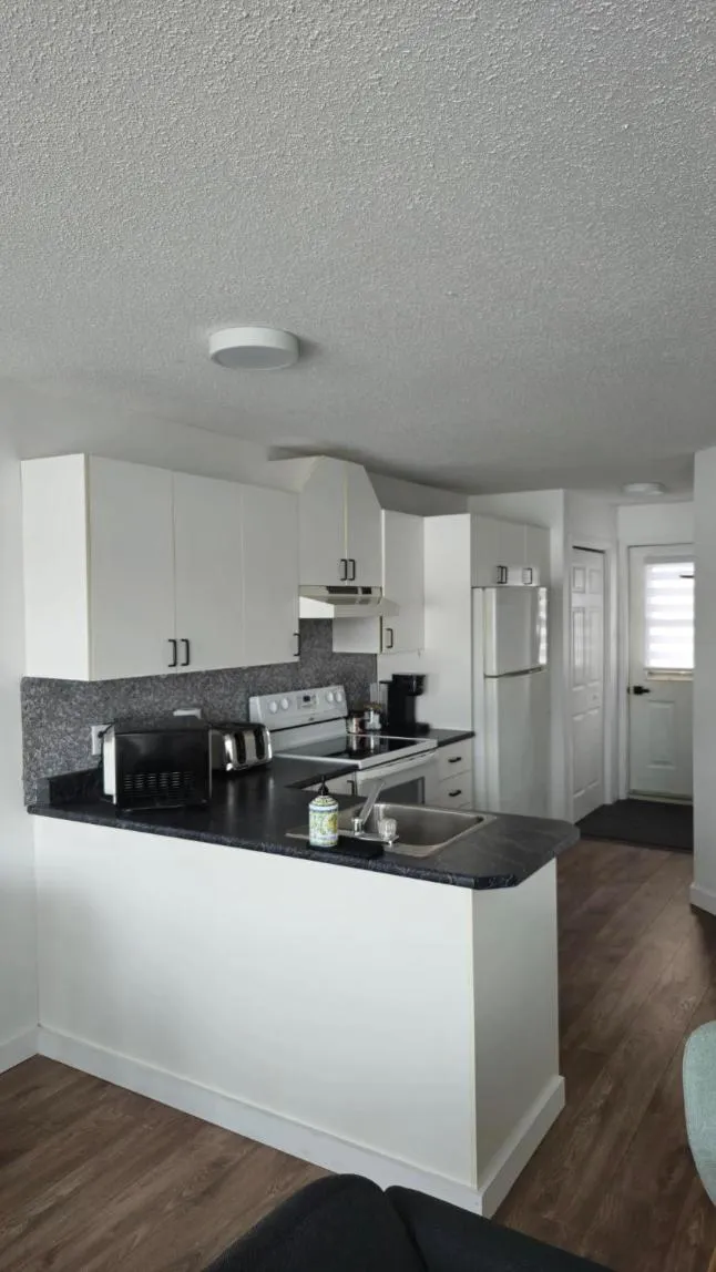 Kitchen or kitchenette in Hôtel Matha