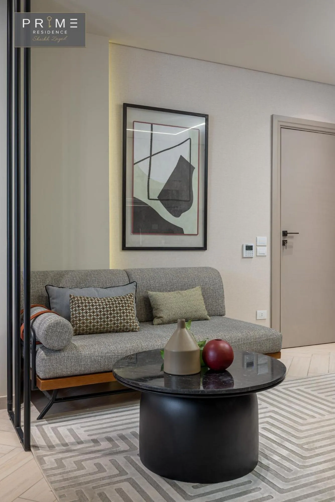 Seating area in Prime Residence Sheikh Zayed