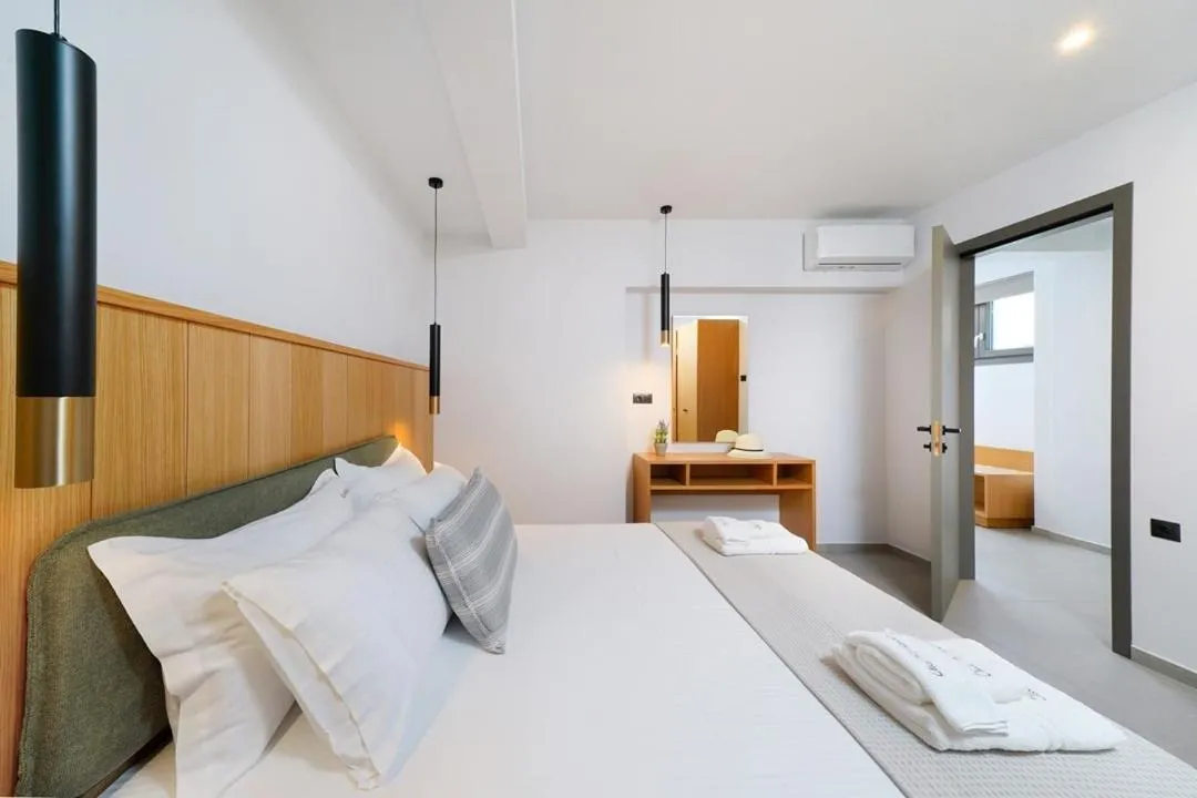 Bed in Olia Thassos - Luxury Apartments