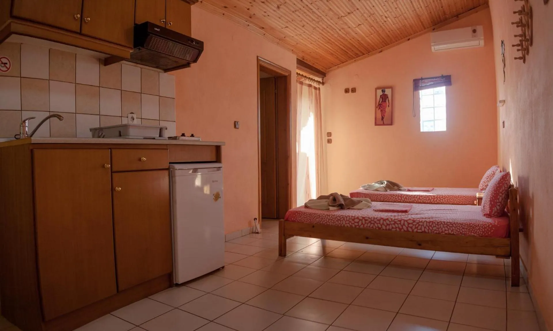 Bed in Hotel Karagiannis