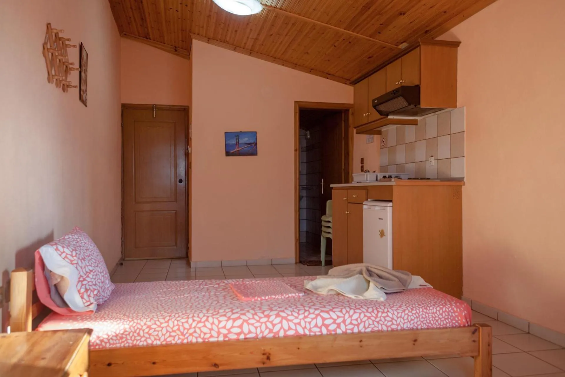 Bed in Hotel Karagiannis