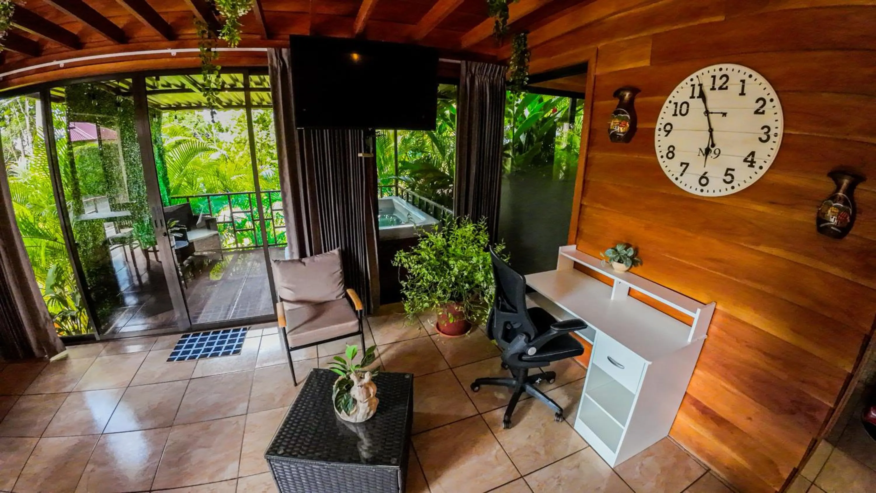 Living room in Bungalows Las Iguanas Arenal Volcano