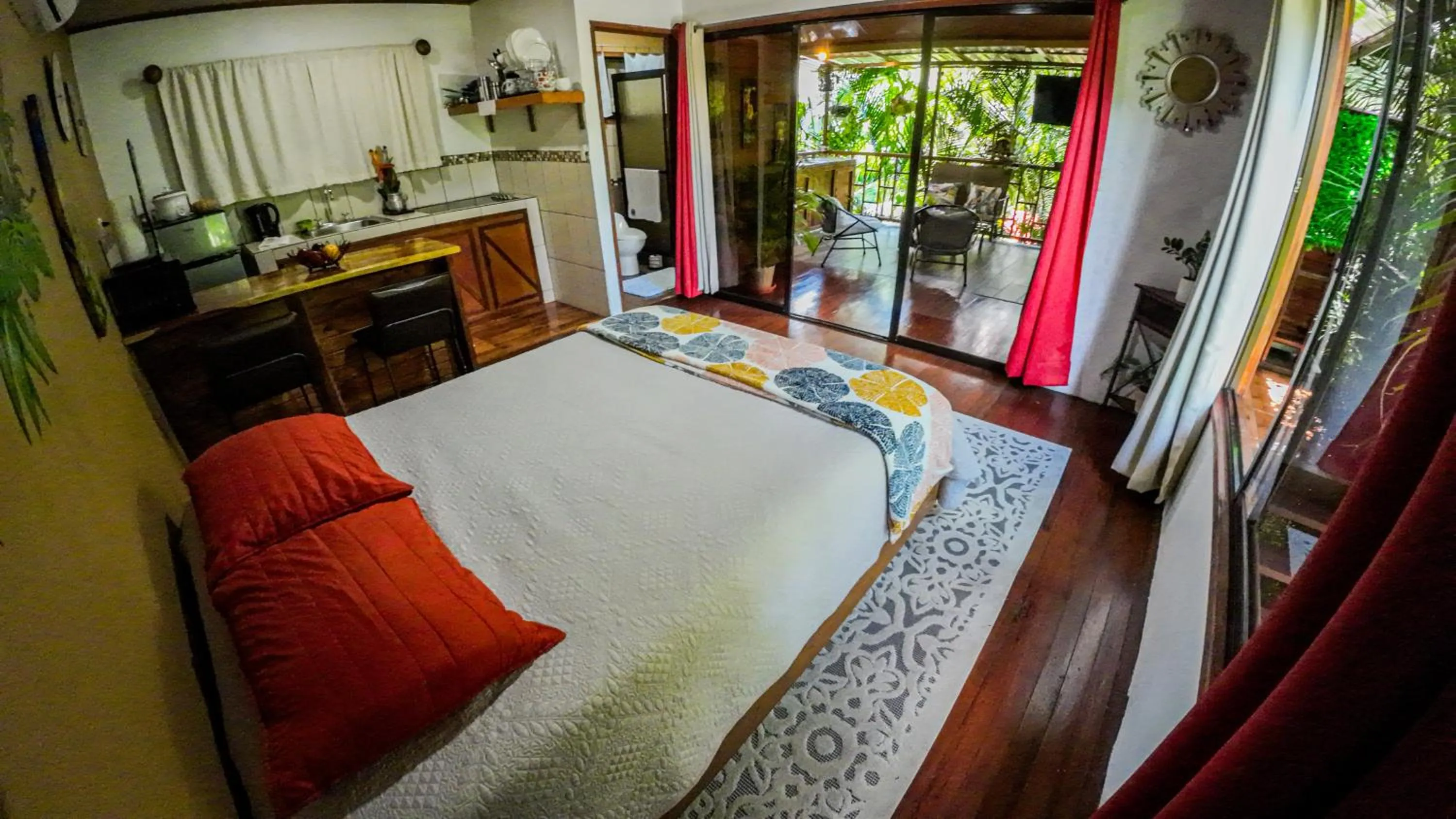 Bed in Bungalows Las Iguanas Arenal Volcano