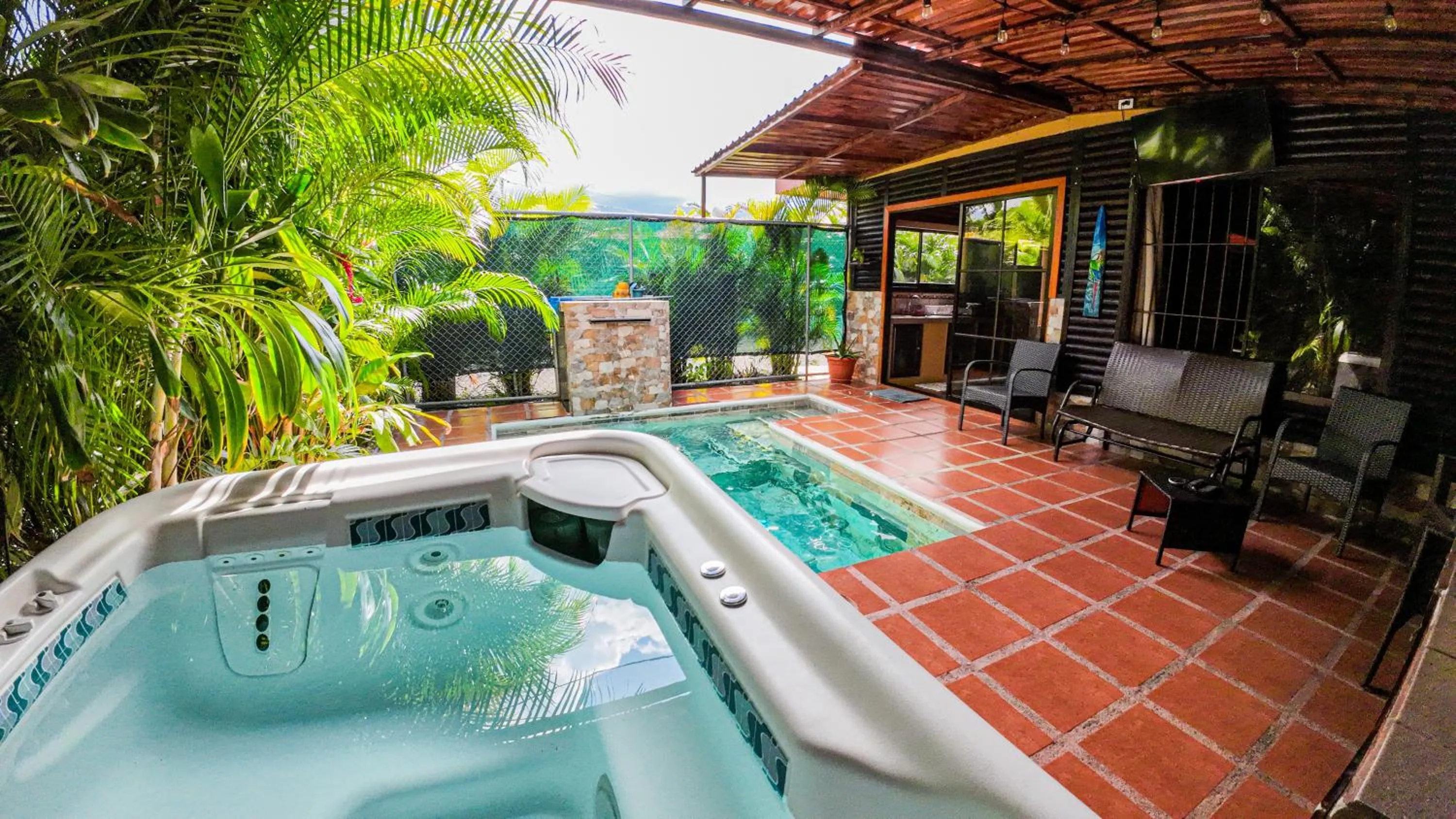 Hot Tub in Bungalows Las Iguanas Arenal Volcano