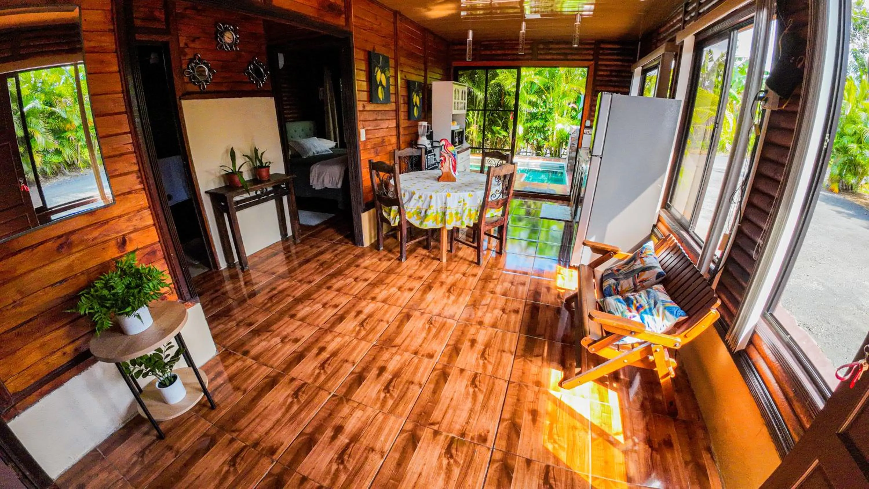 Living room in Bungalows Las Iguanas Arenal Volcano
