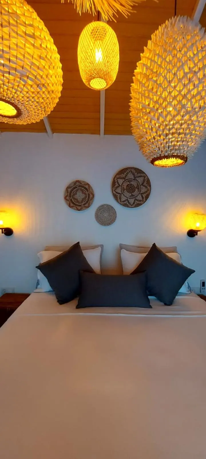 Photo of the whole room, Bed in White Hotel