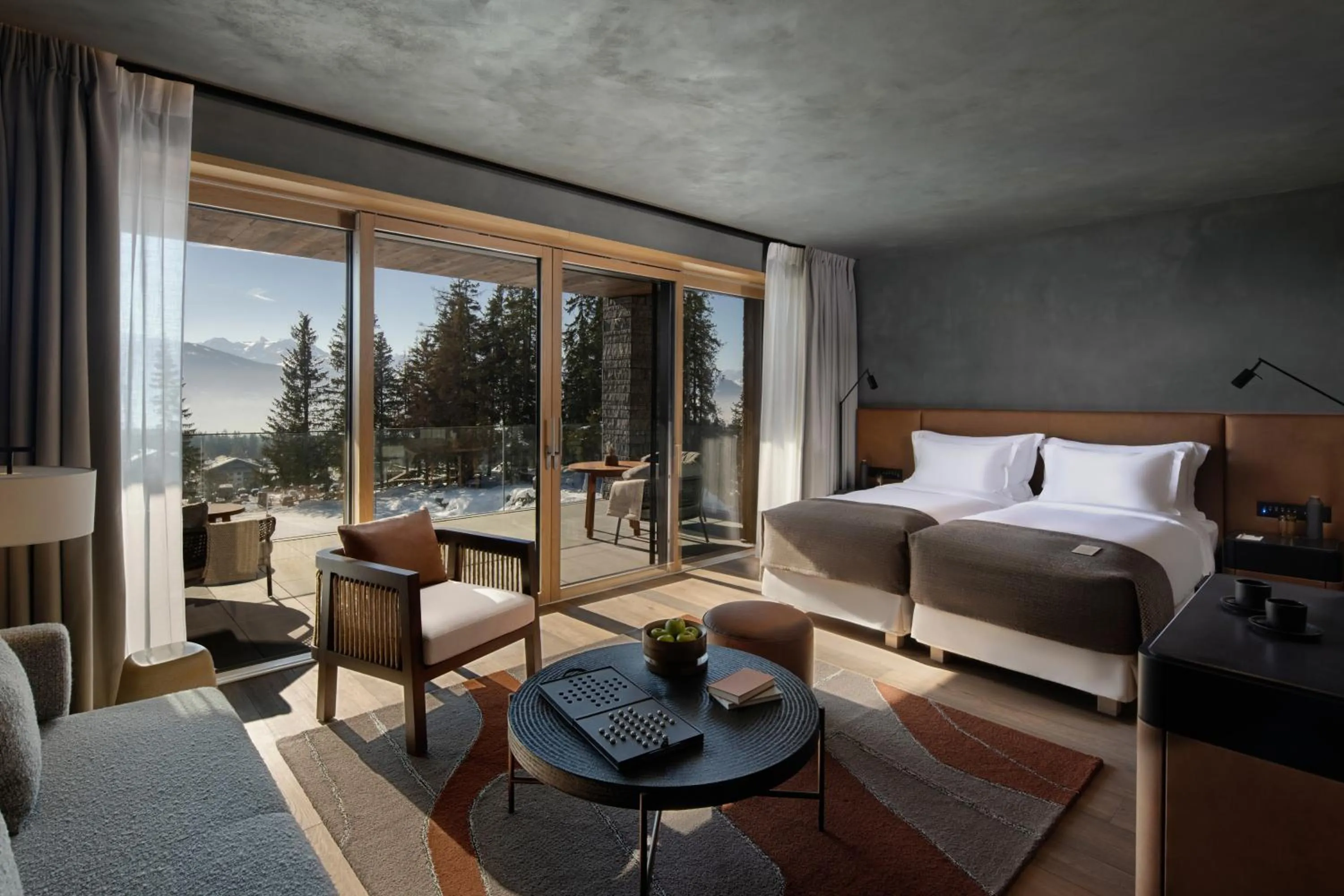 Bed in Six Senses Crans-Montana