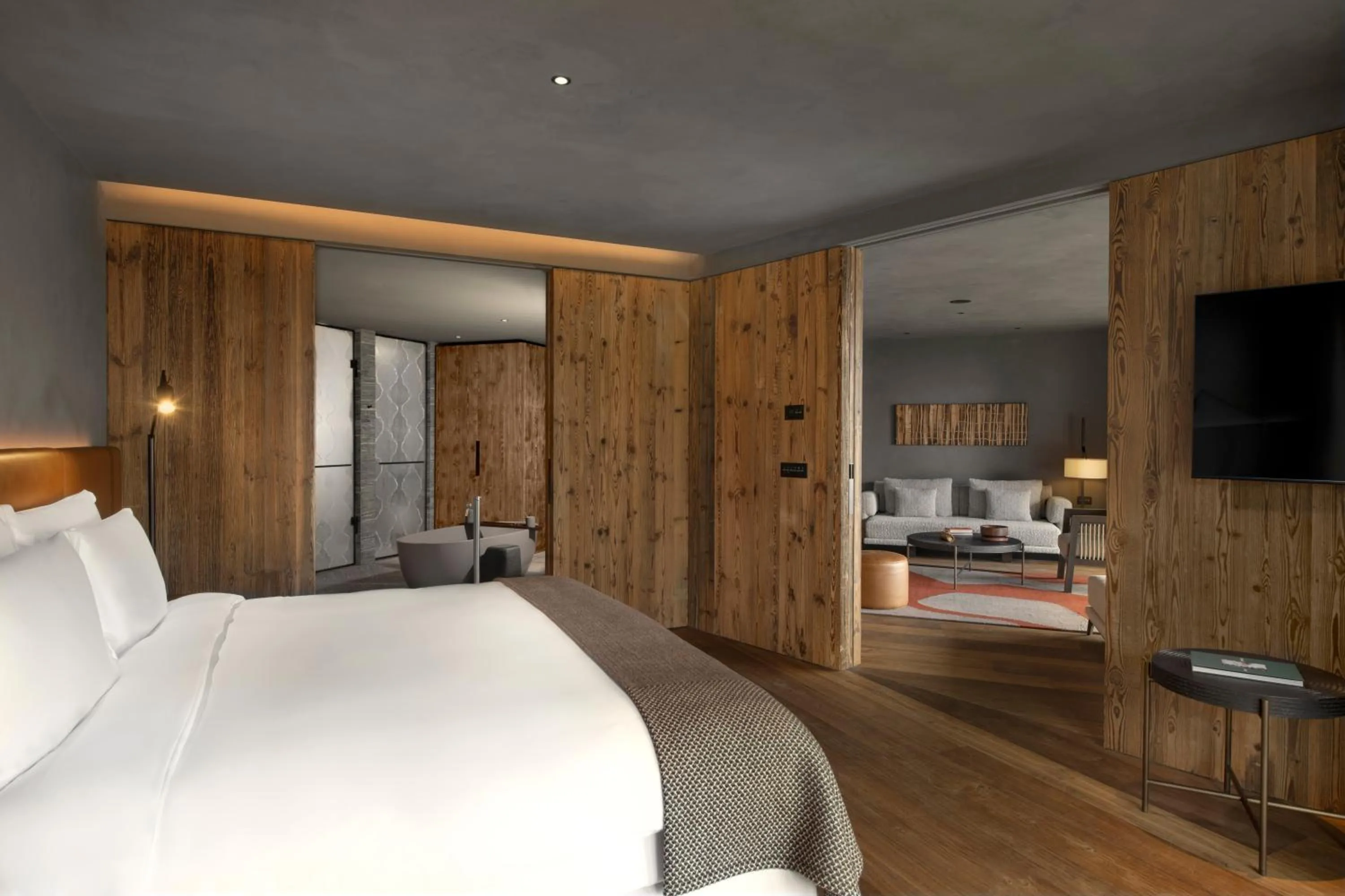 Bedroom, Bed in Six Senses Crans-Montana