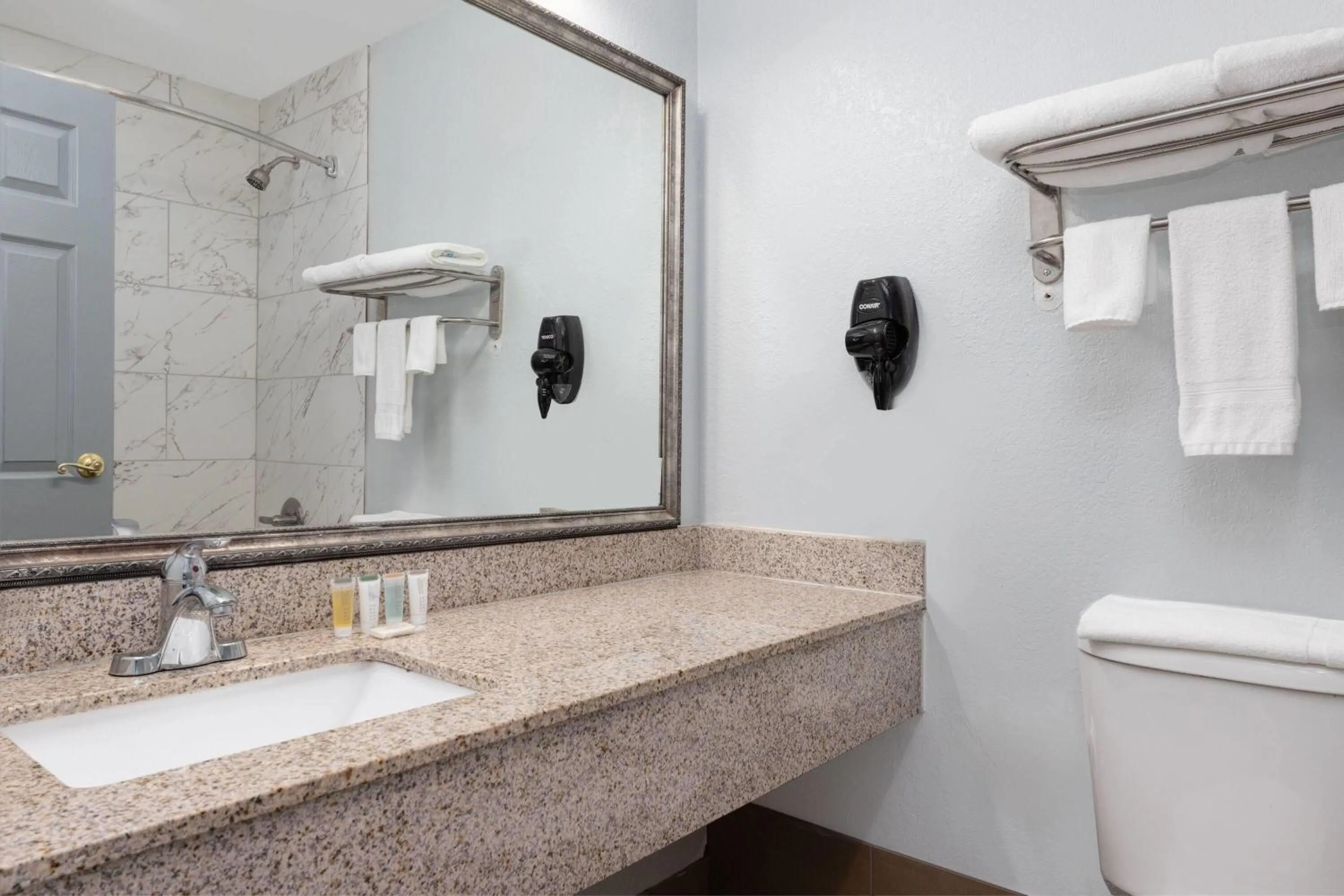 Bathroom in Super 8 by Wyndham Fort Worth Entertainment District
