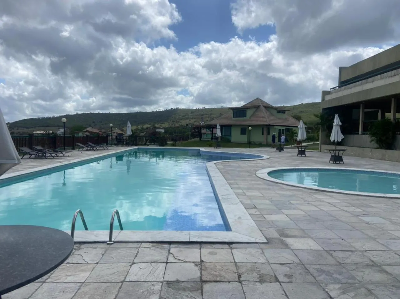 Pool view in FLAT VILLA MONTE CASTELO